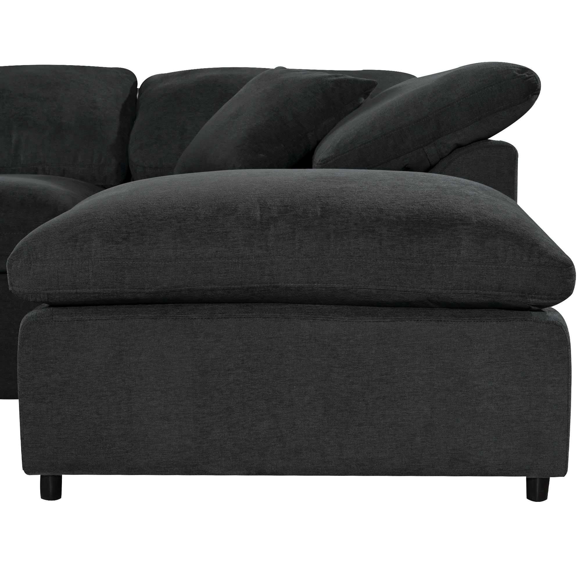 130.3" Polyester Pillow top Arm  Oversized Modular Sectional Sofa