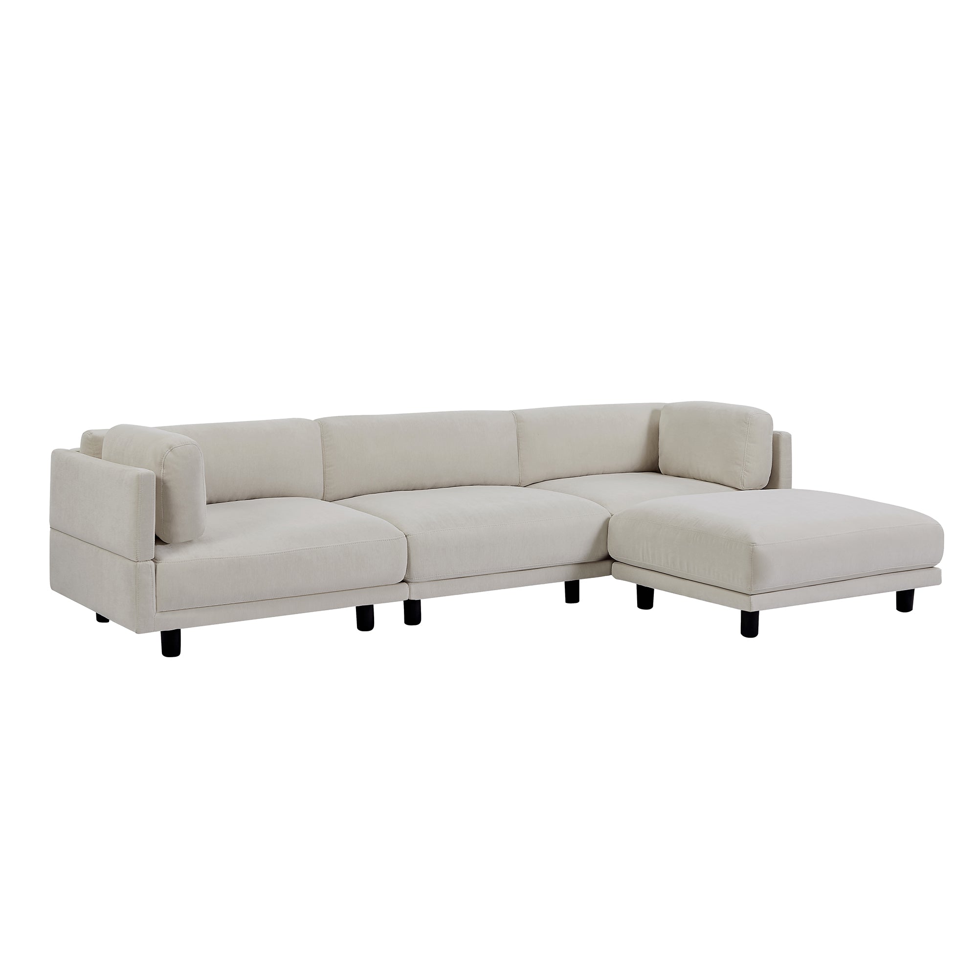 102.4" Polyester Pillow top Arm Sectional Sofa with Reversible Chaise