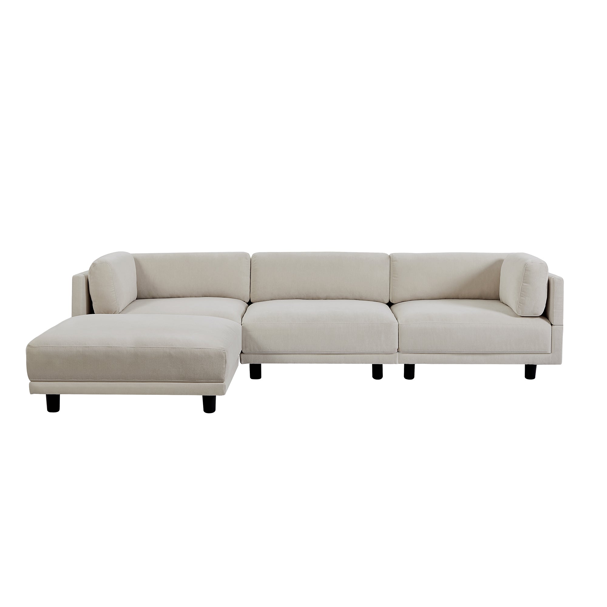 102.4" Polyester Pillow top Arm Sectional Sofa with Reversible Chaise