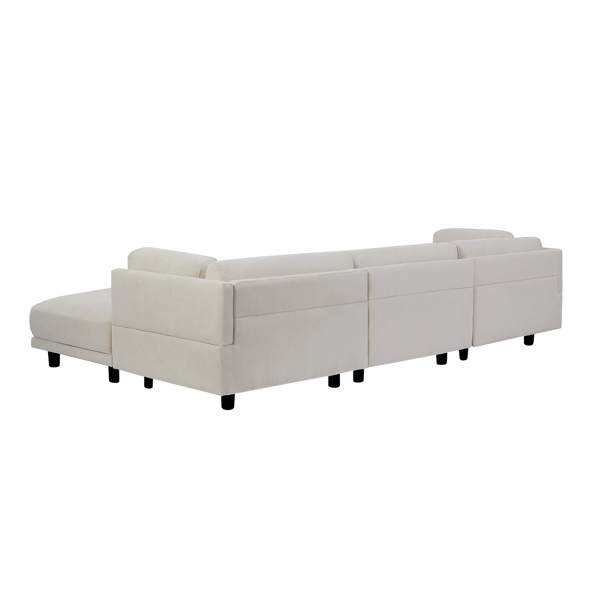 102.4" Polyester Pillow top Arm Sectional Sofa with Reversible Chaise