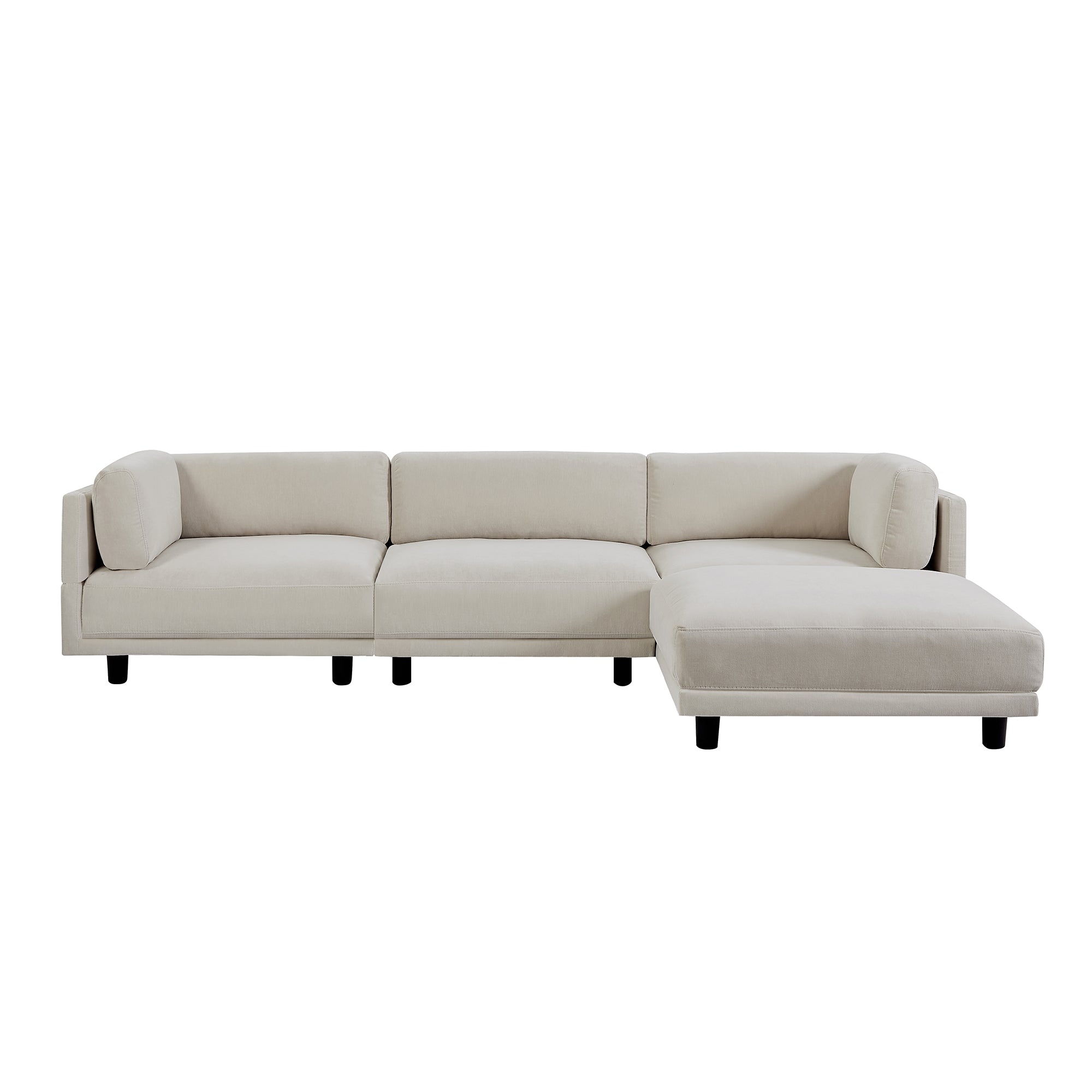 102.4" Polyester Pillow top Arm Sectional Sofa with Reversible Chaise