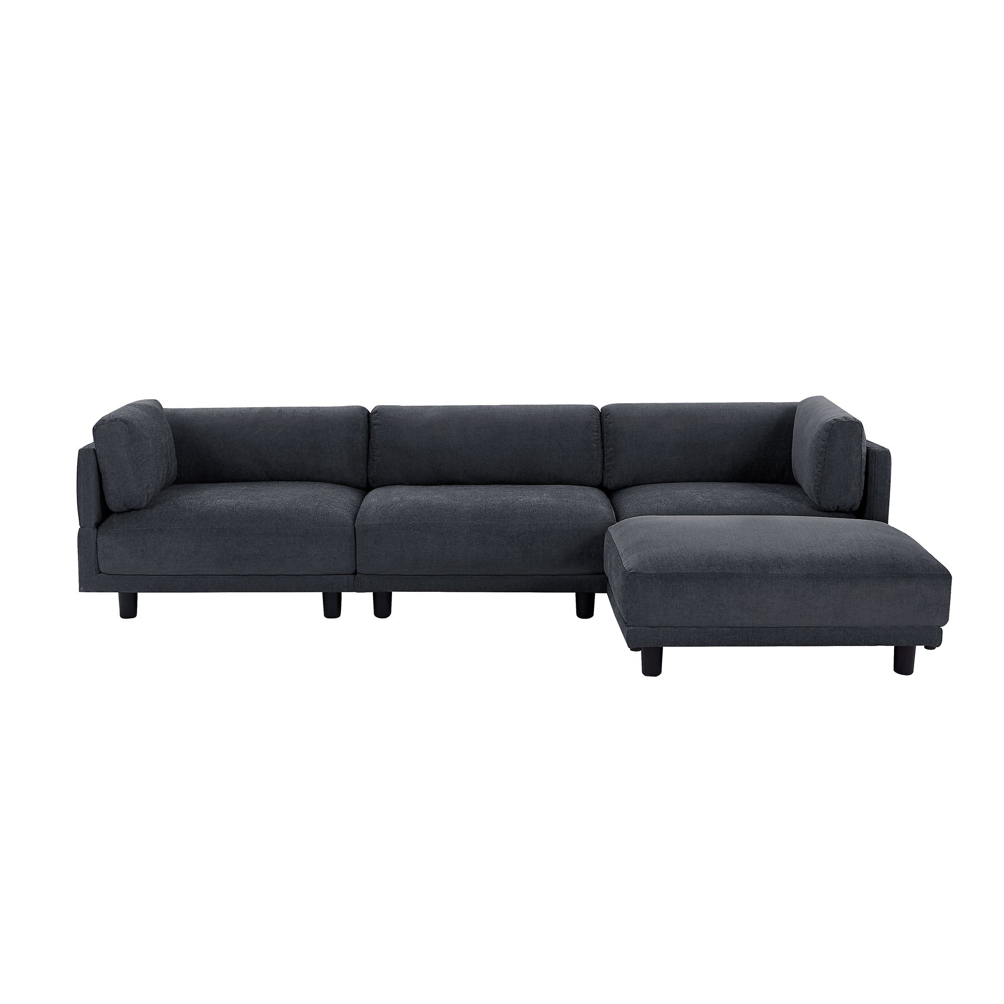 102.4" Polyester Pillow top Arm Sectional Sofa with Reversible Chaise