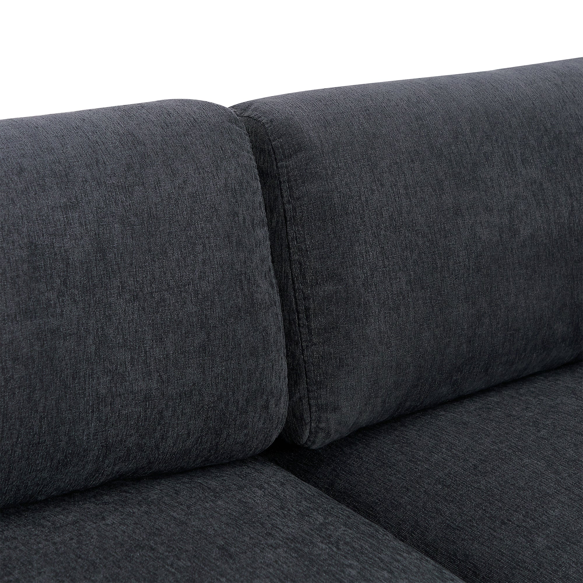 102.4" Polyester Pillow top Arm Sectional Sofa with Reversible Chaise