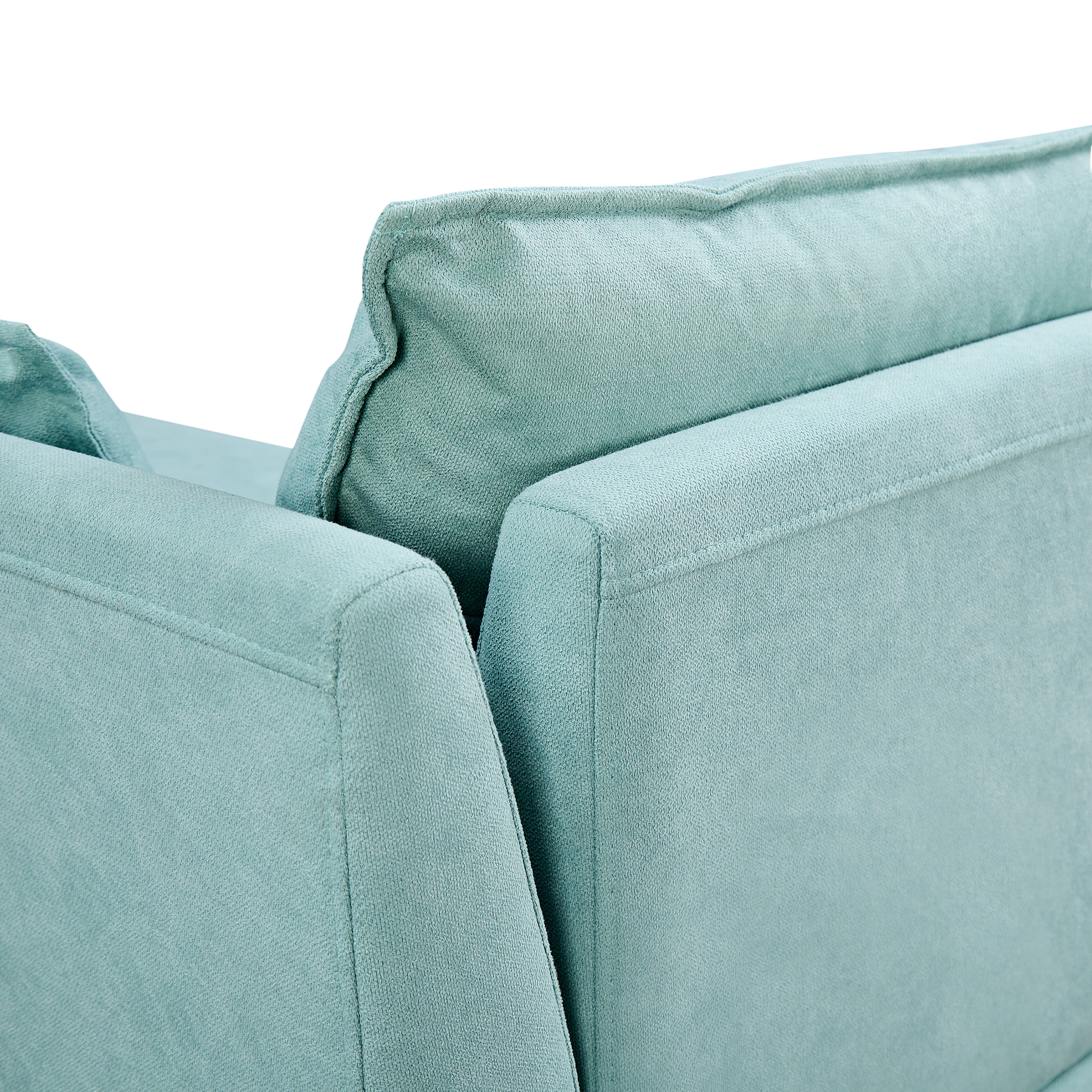 115" Linen Flared Arm Sofa Chaise and Pillows