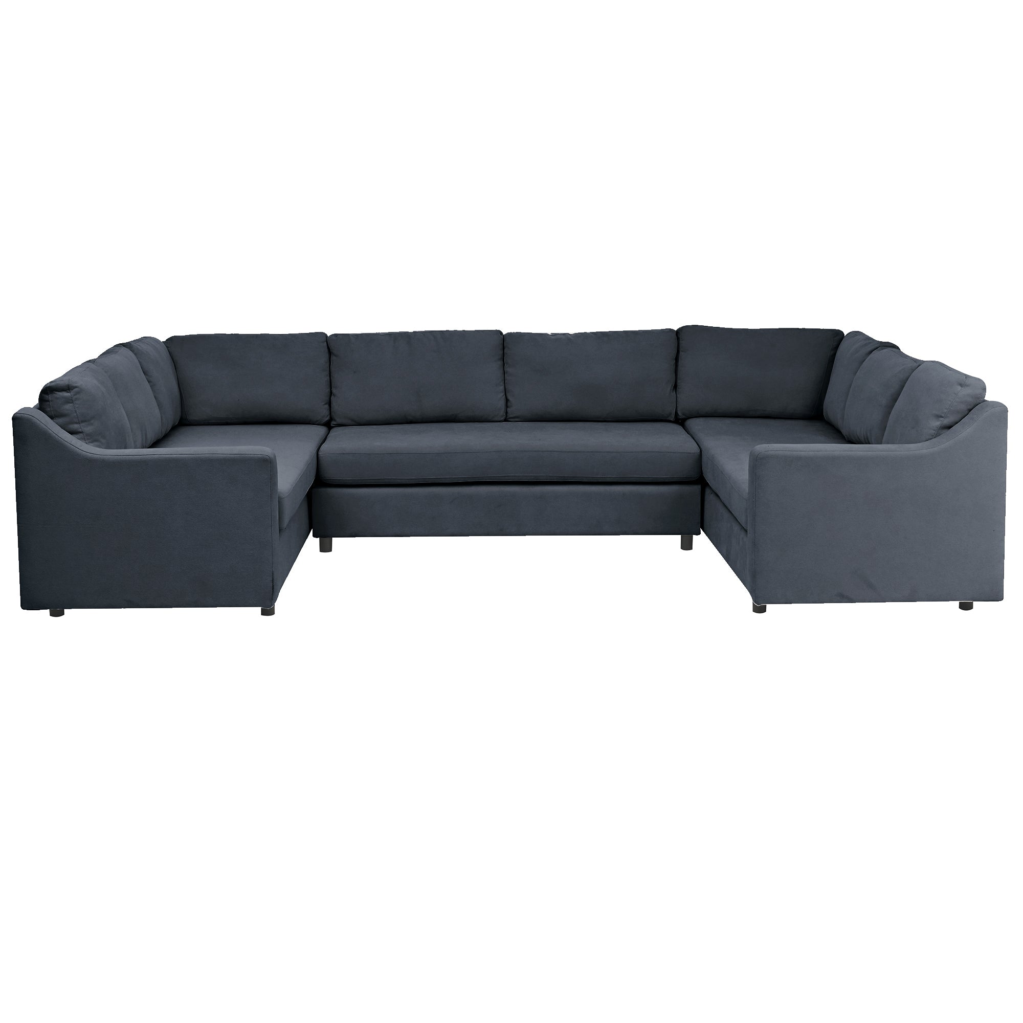 117" Polyester Recessed Arm Upholstered U-Shaped Large Sectional Sofa with Thick Seat and Back Cushions