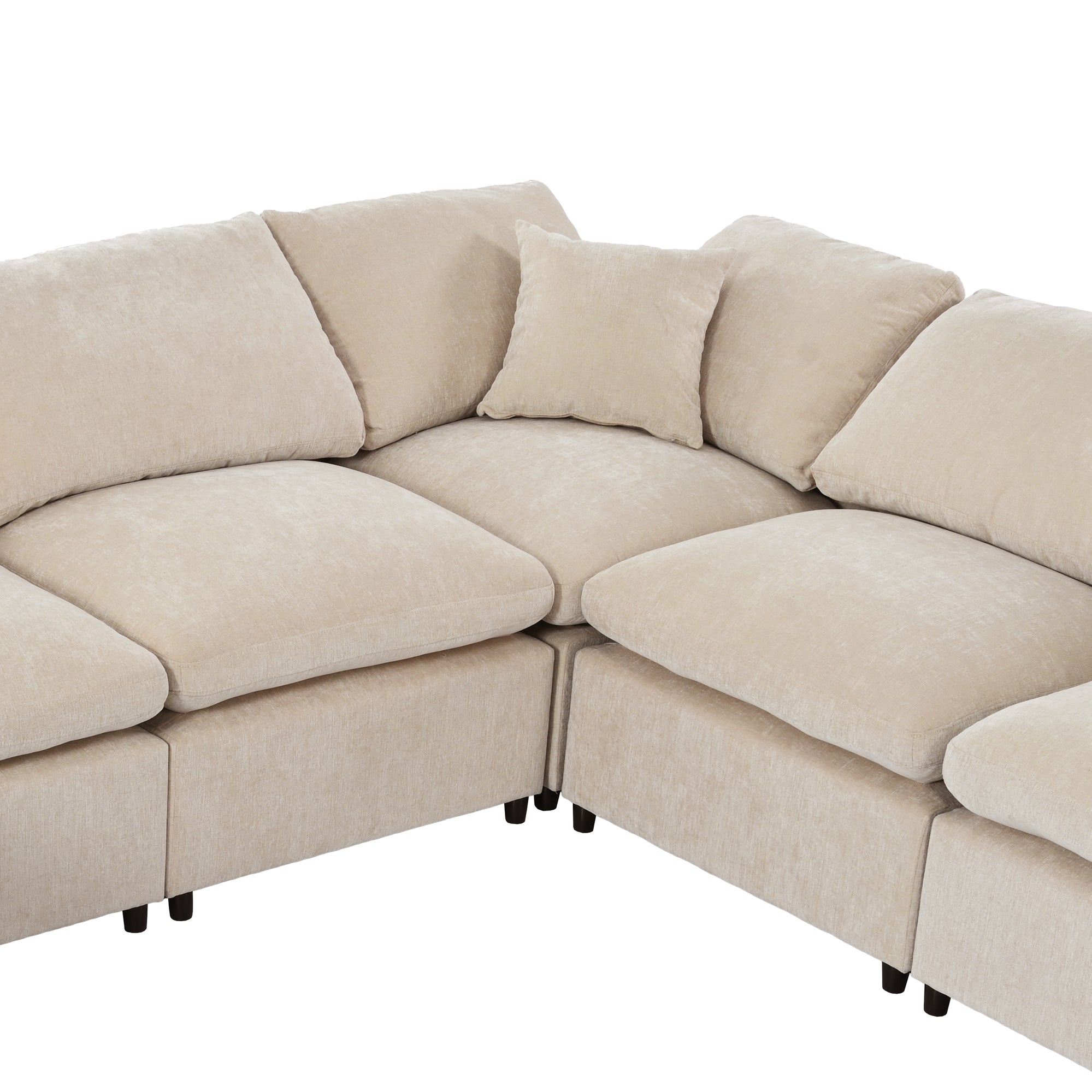 129.3" Polyester Pillow top Arm Oversized Modular Sectional Sofa