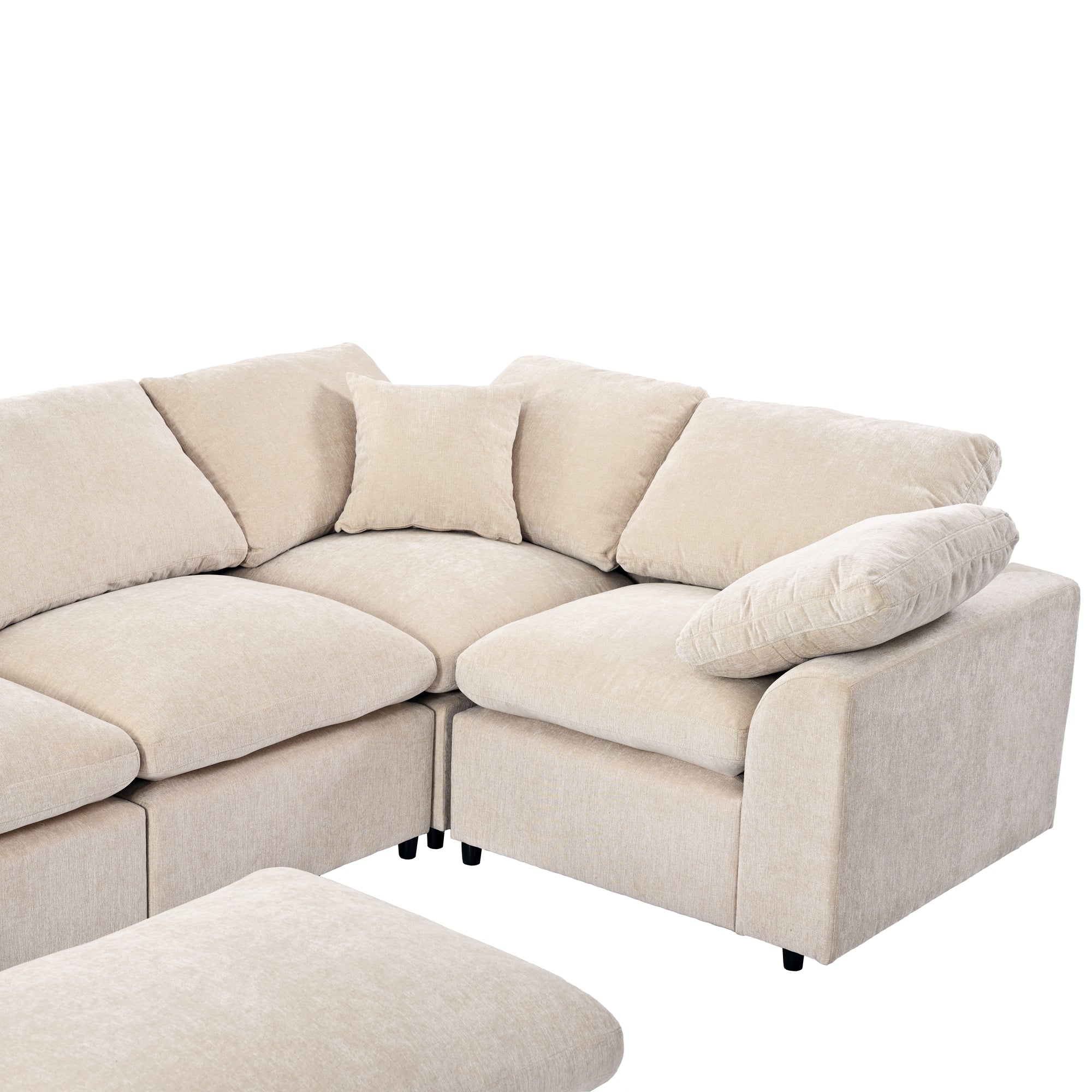 129.3" Polyester Pillow top Arm Oversized Modular Sectional Sofa