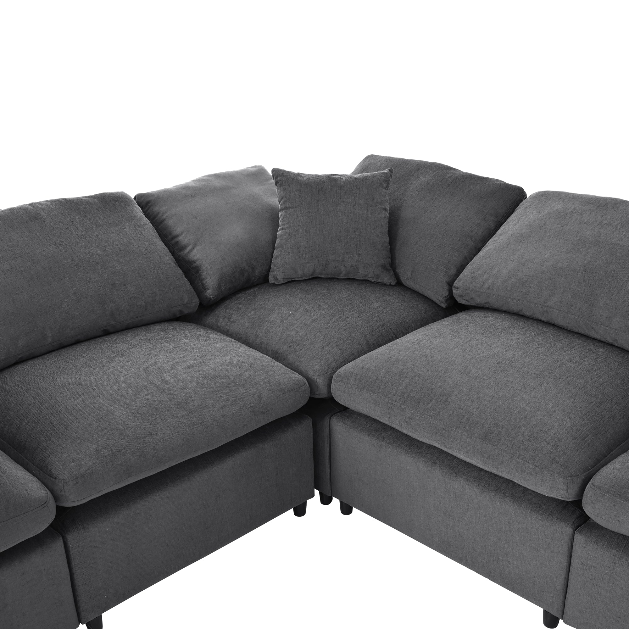 129.3" Polyester Pillow top Arm Oversized Modular Sectional Sofa