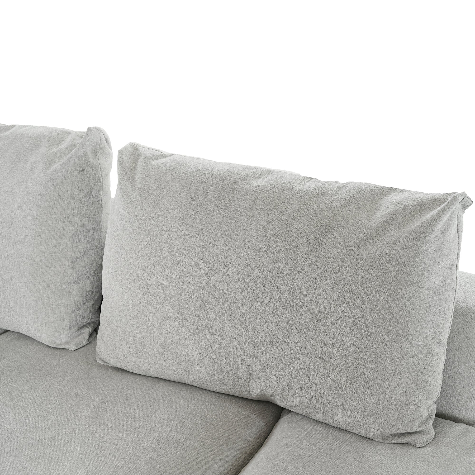 133" Polyester Square Arm Sofa Chaise and Pillows