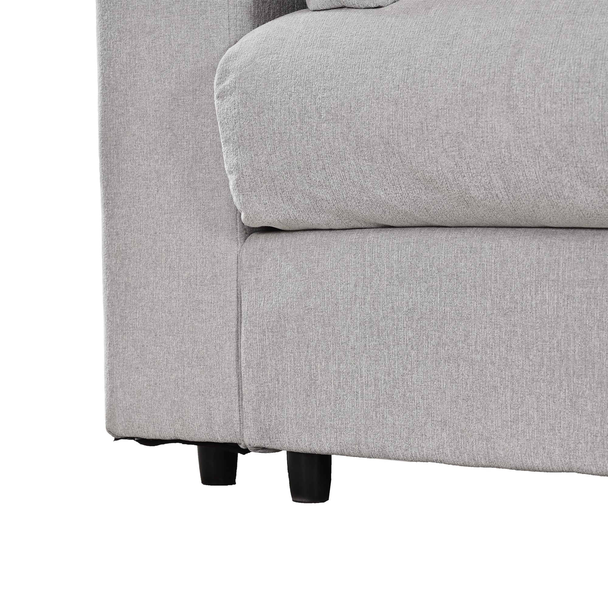 133" Polyester Square Arm Sofa Chaise and Pillows