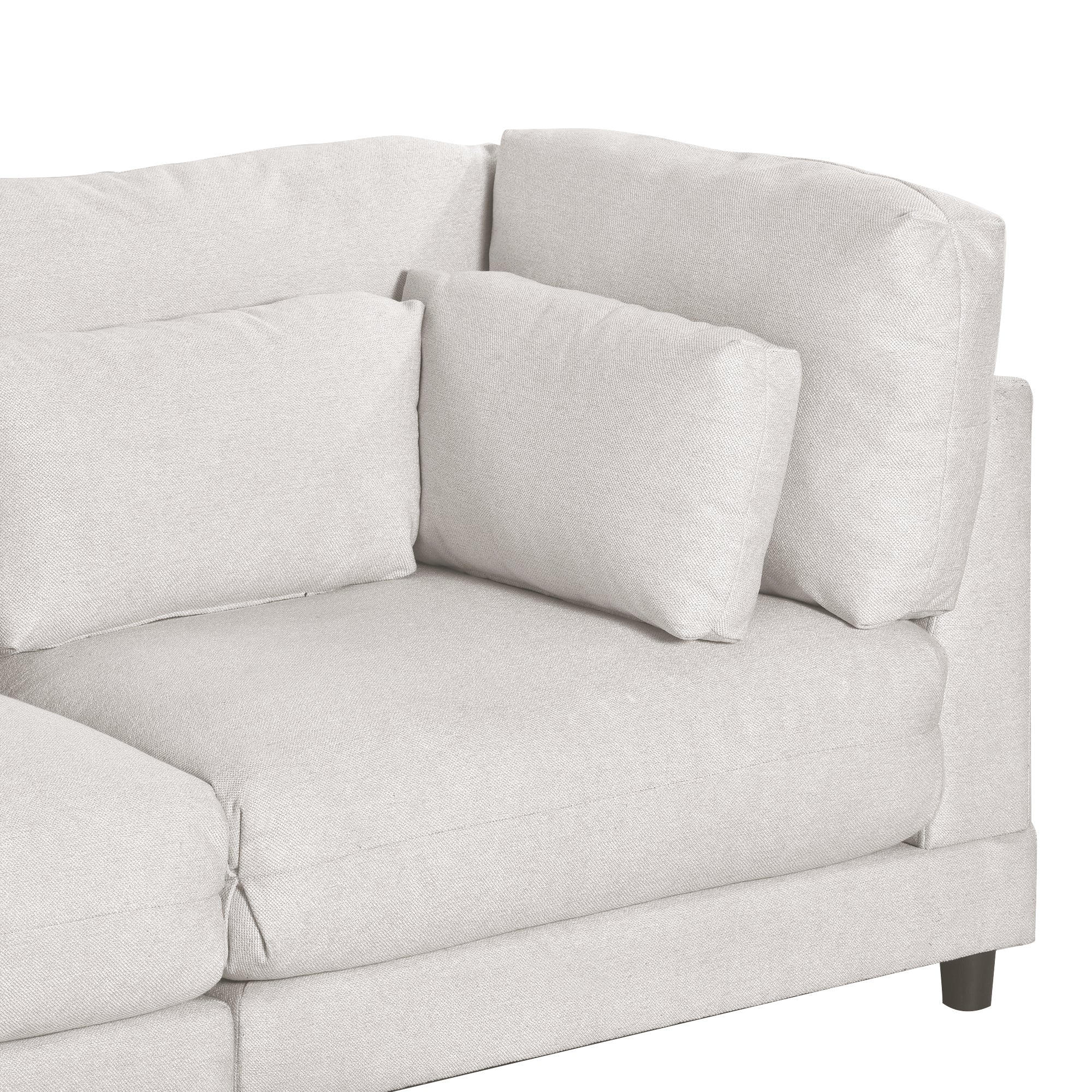 110.6" Polyester Flared Arm Sofa with Removable Ottomans and comfortable waist pillows