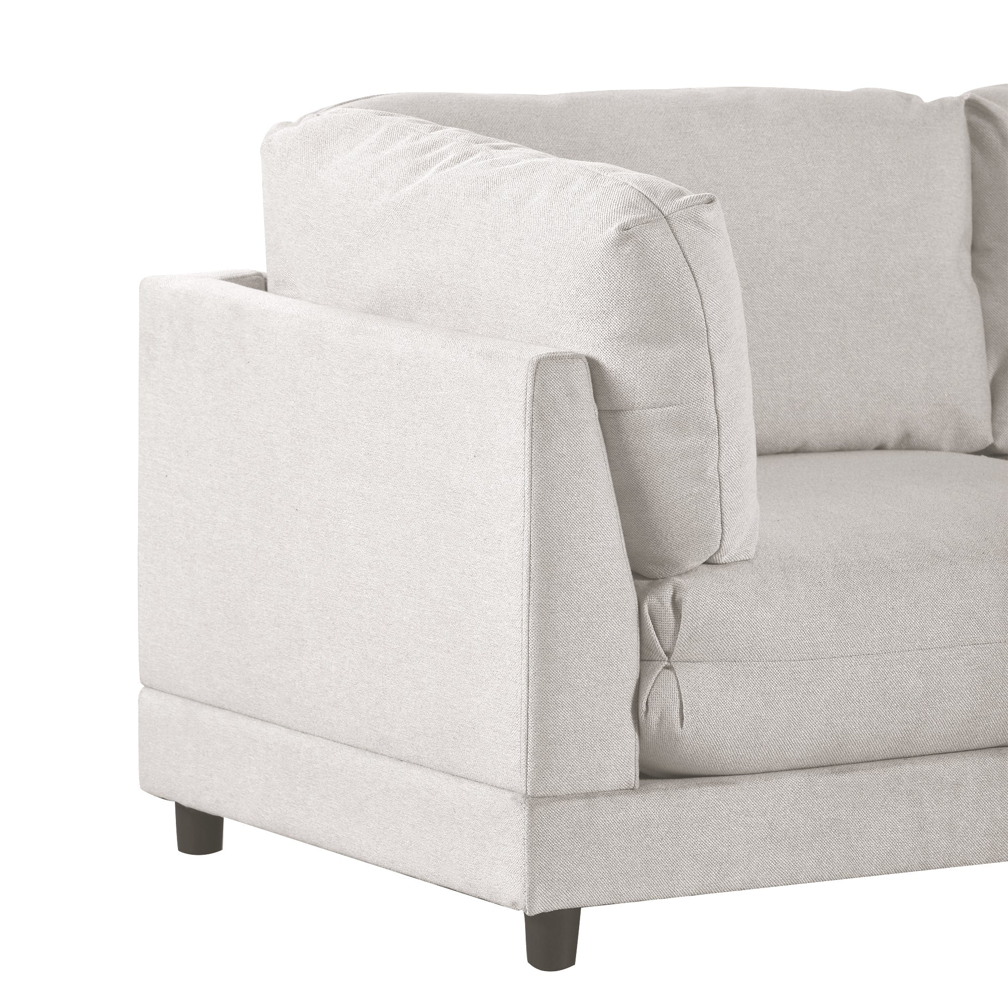 110.6" Polyester Flared Arm Sofa with Removable Ottomans and comfortable waist pillows