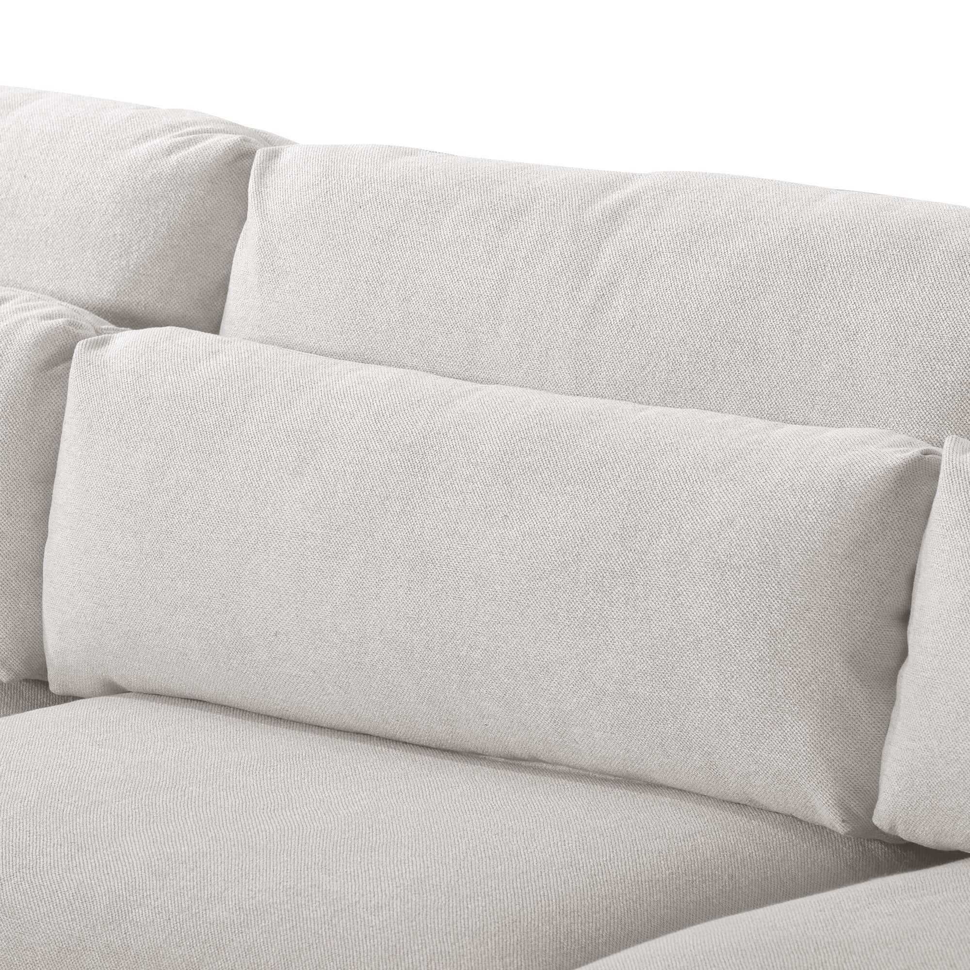 110.6" Polyester Flared Arm Sofa with Removable Ottomans and comfortable waist pillows