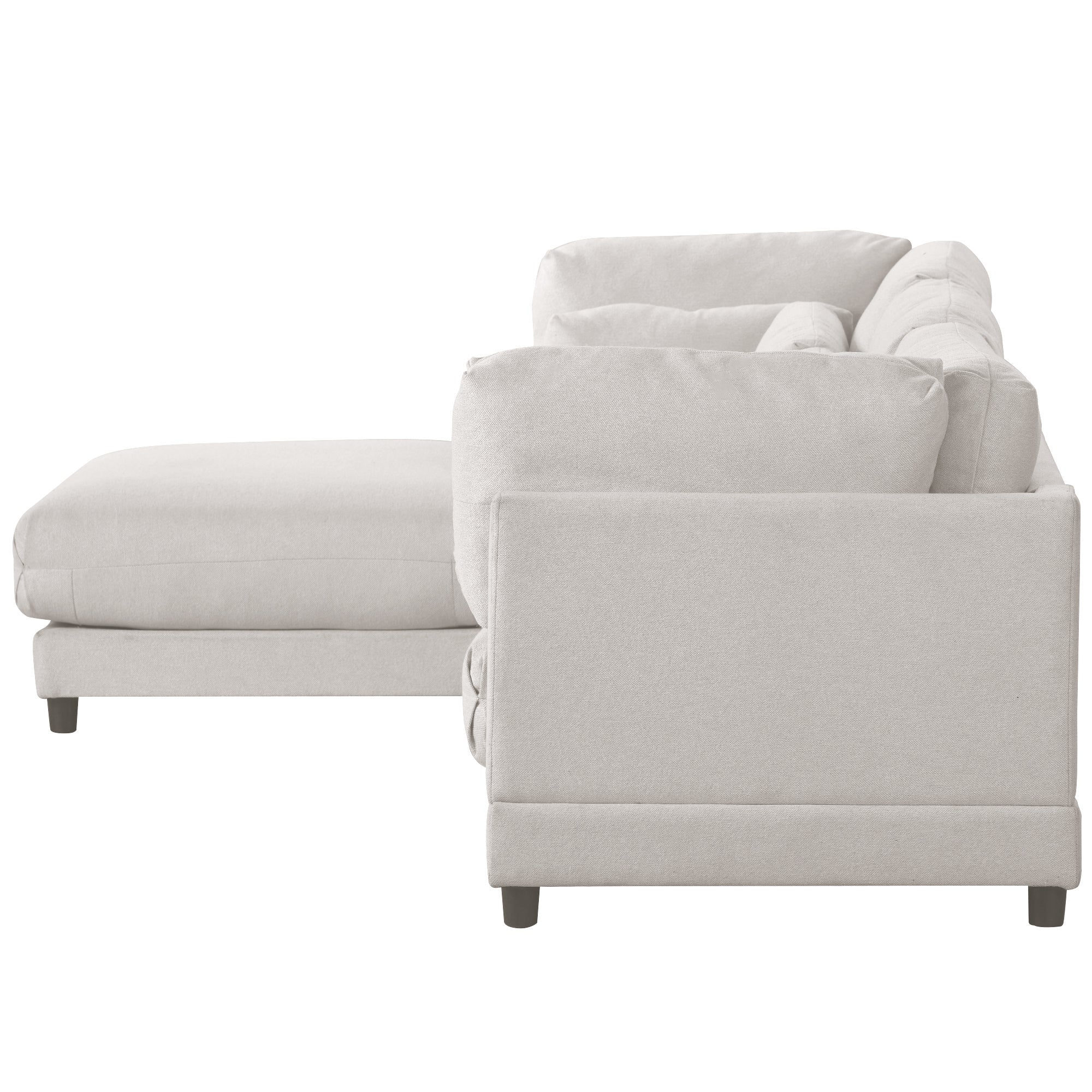 110.6" Polyester Flared Arm Sofa with Removable Ottomans and comfortable waist pillows