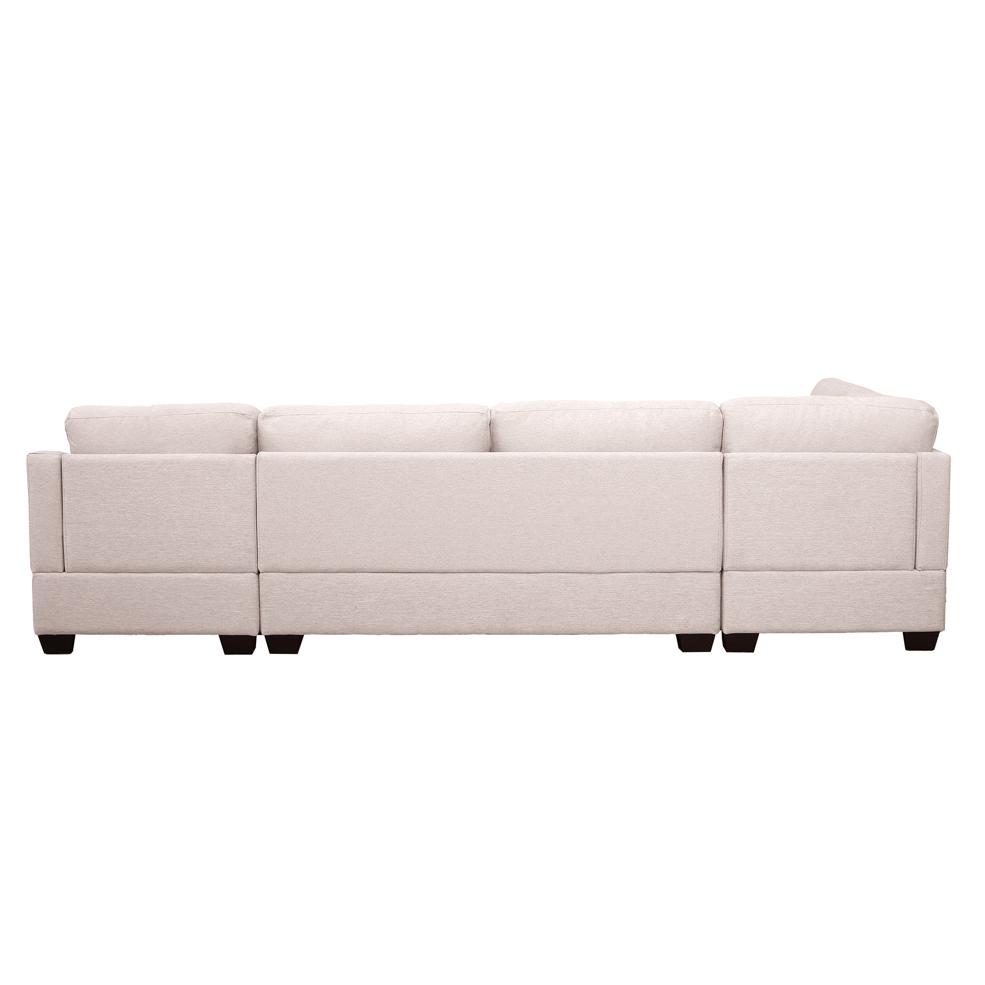 116.9" Polyester Flared Arm Modern Large U-Shape Sectional Sofa