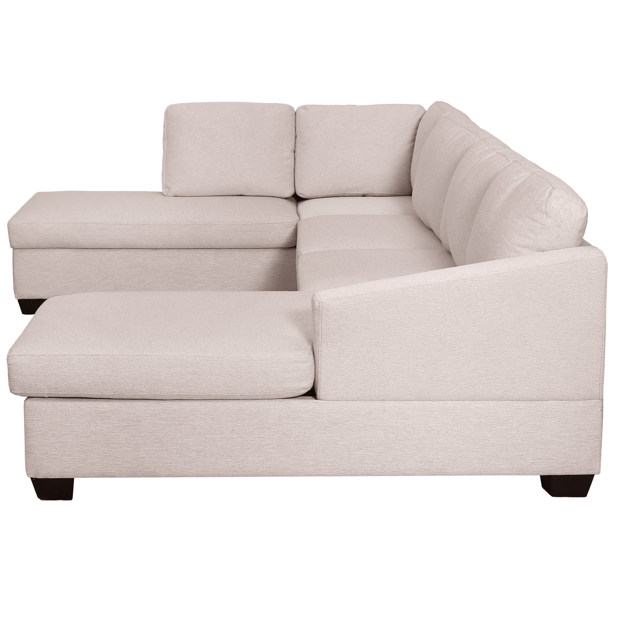 116.9" Polyester Flared Arm Modern Large U-Shape Sectional Sofa