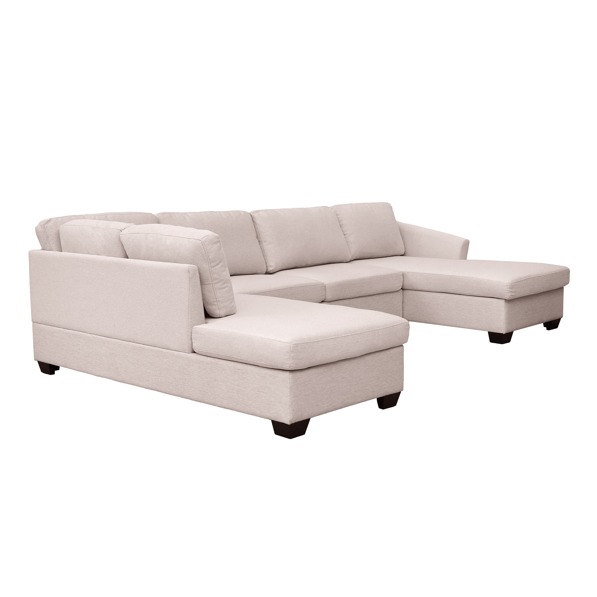 116.9" Polyester Flared Arm Modern Large U-Shape Sectional Sofa