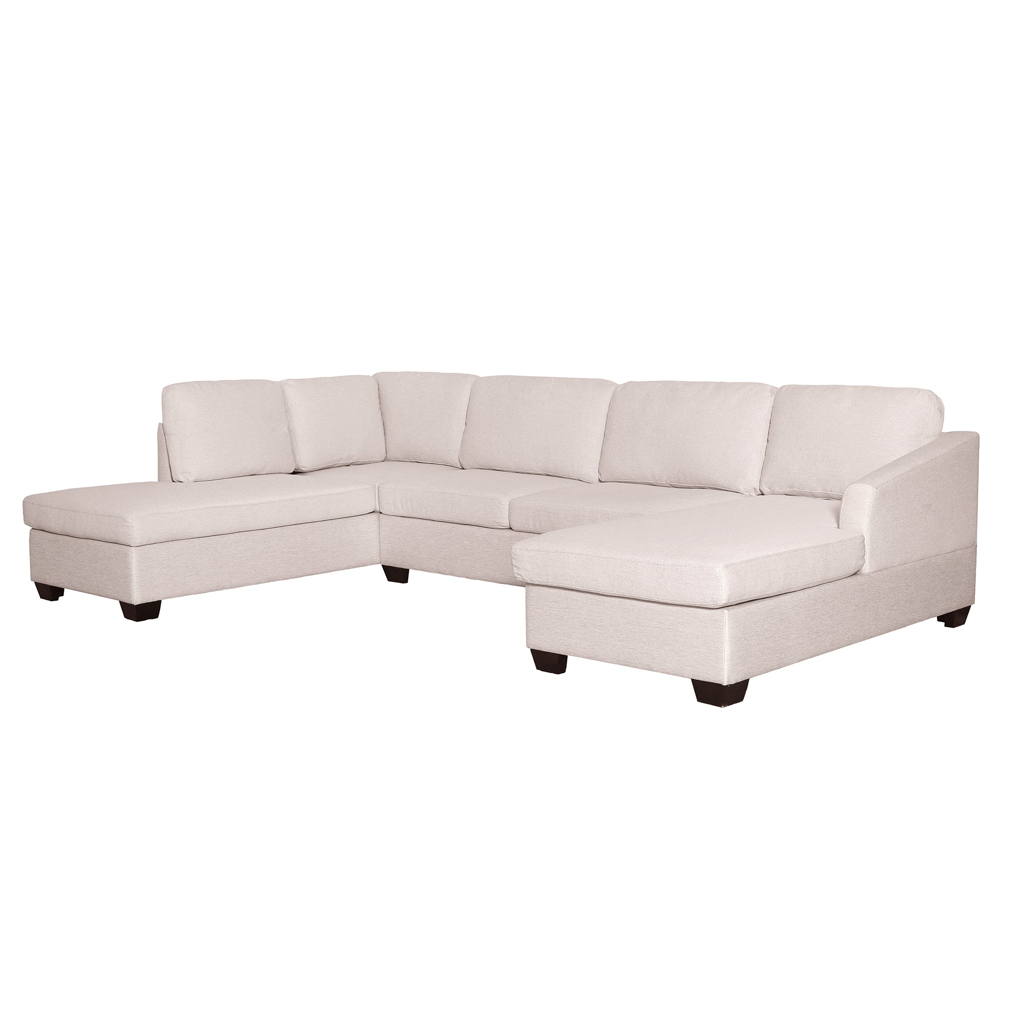 116.9" Polyester Flared Arm Modern Large U-Shape Sectional Sofa