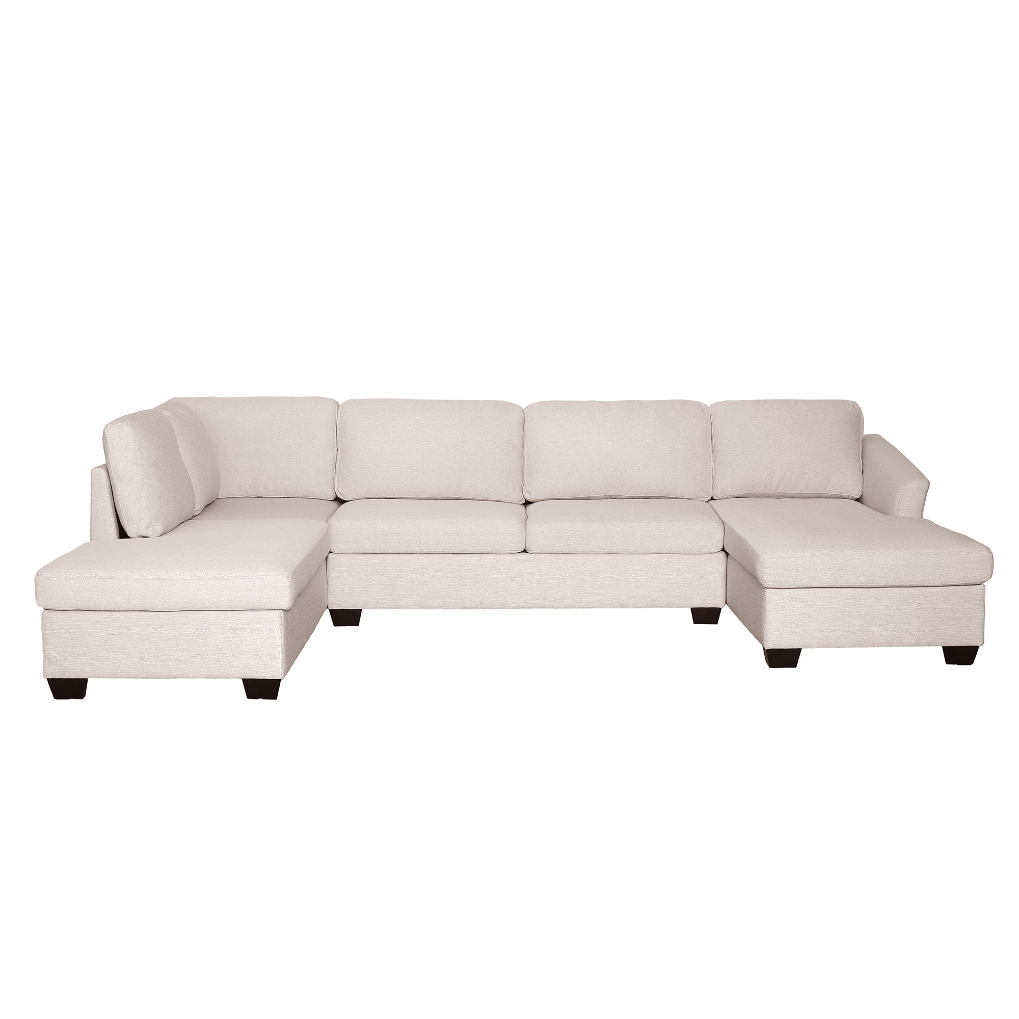 116.9" Polyester Flared Arm Modern Large U-Shape Sectional Sofa