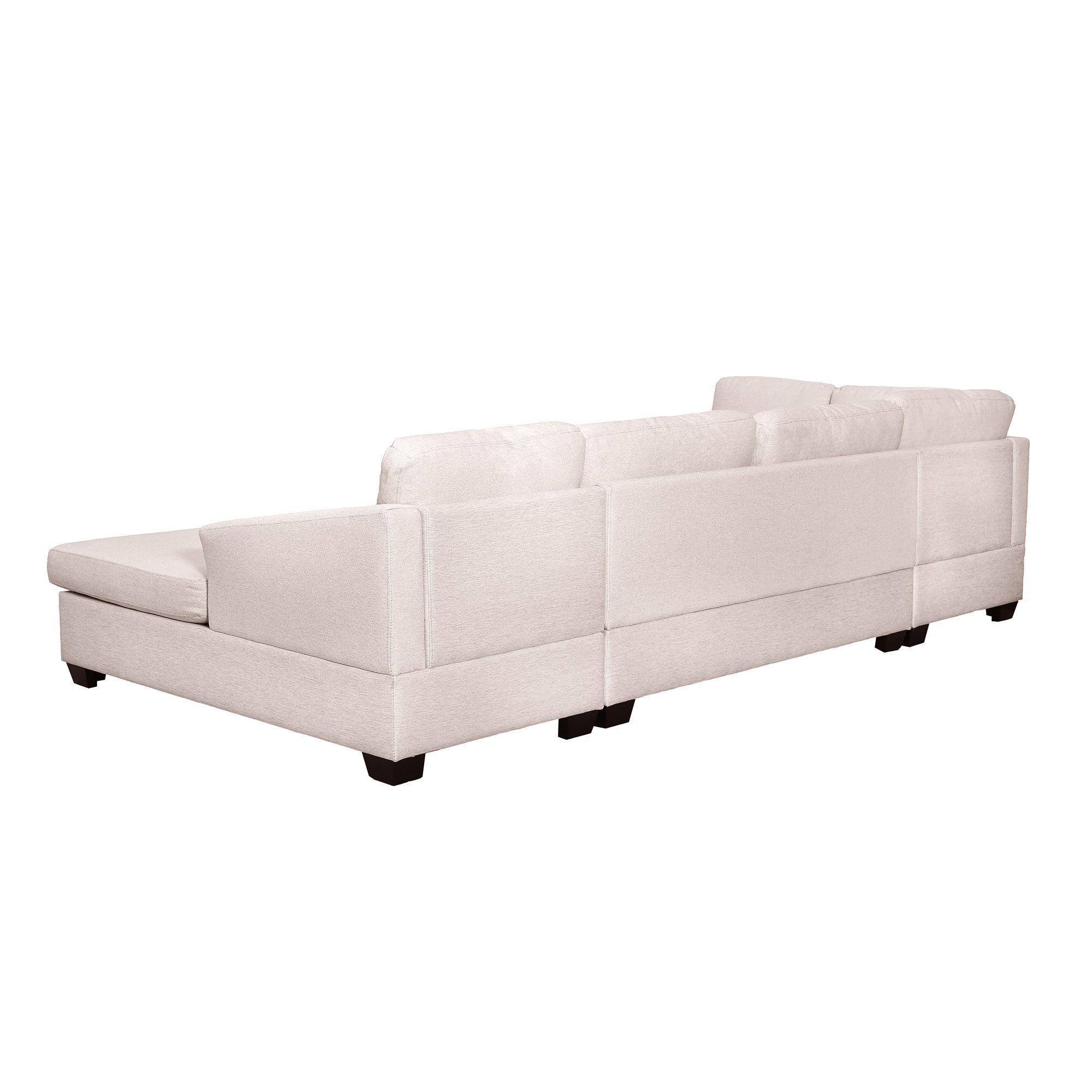 116.9" Polyester Flared Arm Modern Large U-Shape Sectional Sofa