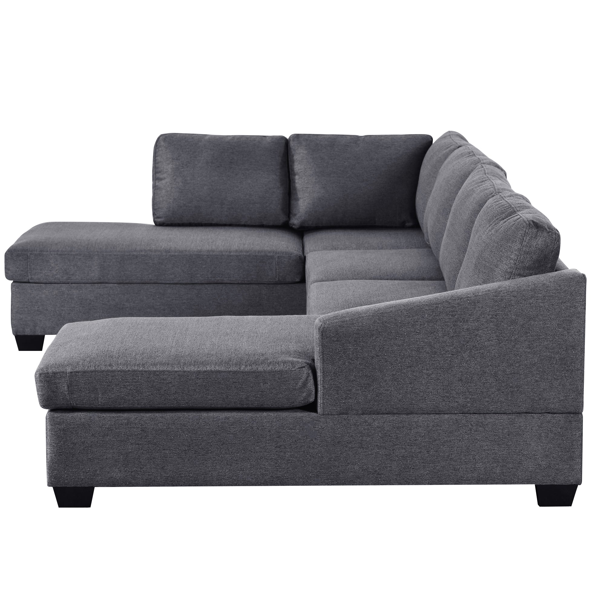 116.9" Polyester Flared Arm Modern Large U-Shape Sectional Sofa