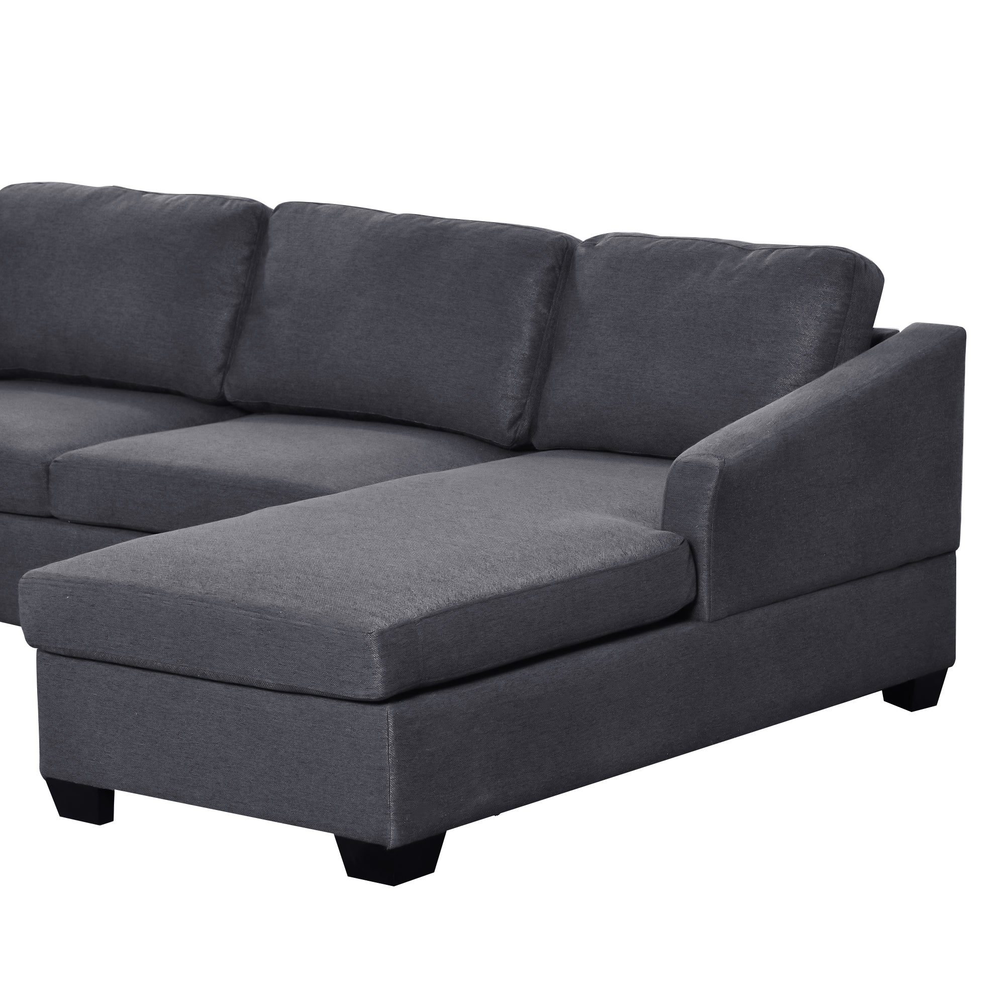 116.9" Polyester Flared Arm Modern Large U-Shape Sectional Sofa