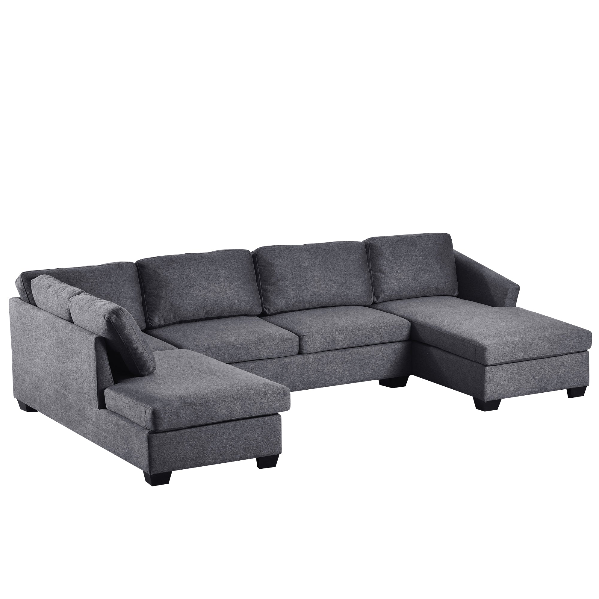 116.9" Polyester Flared Arm Modern Large U-Shape Sectional Sofa