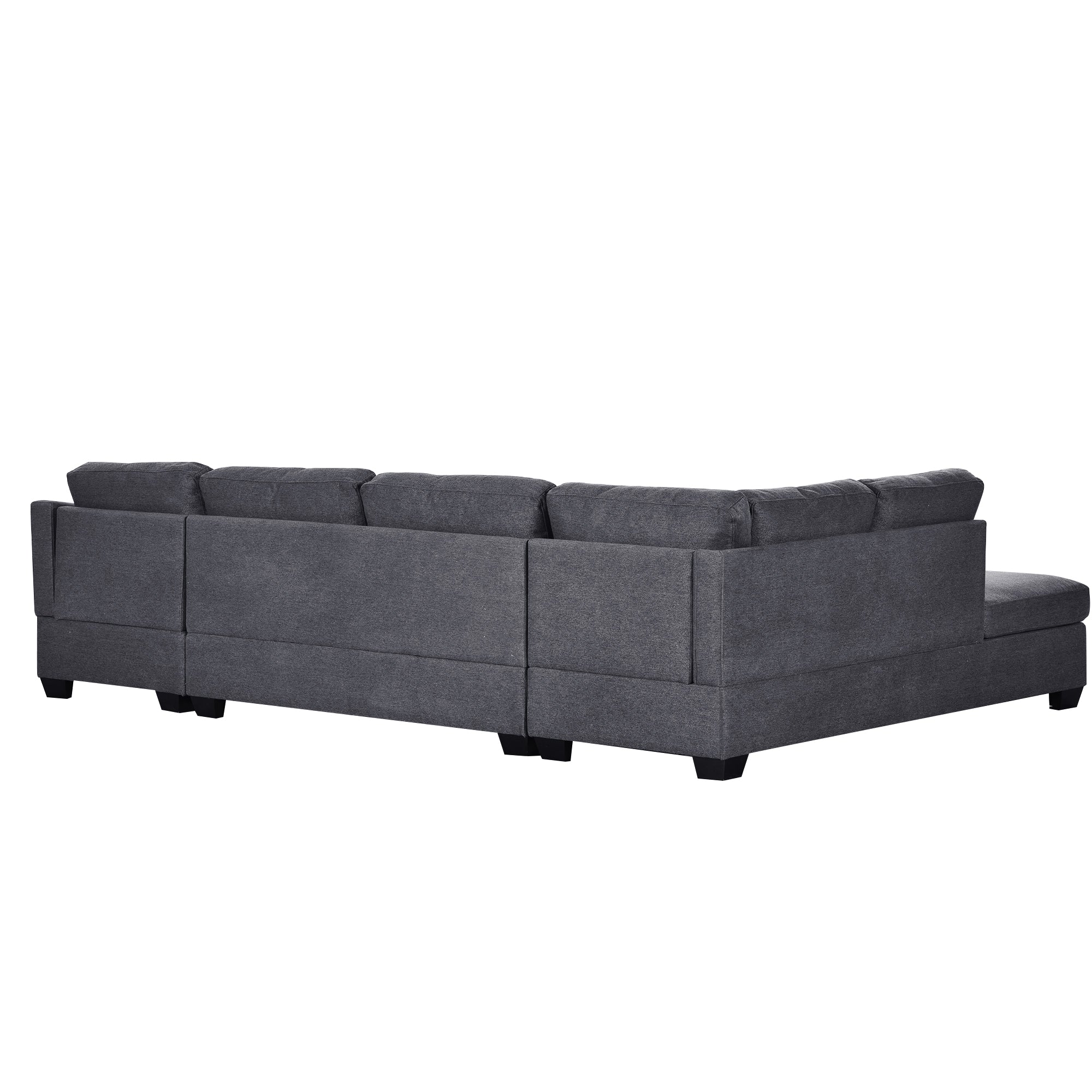 116.9" Polyester Flared Arm Modern Large U-Shape Sectional Sofa