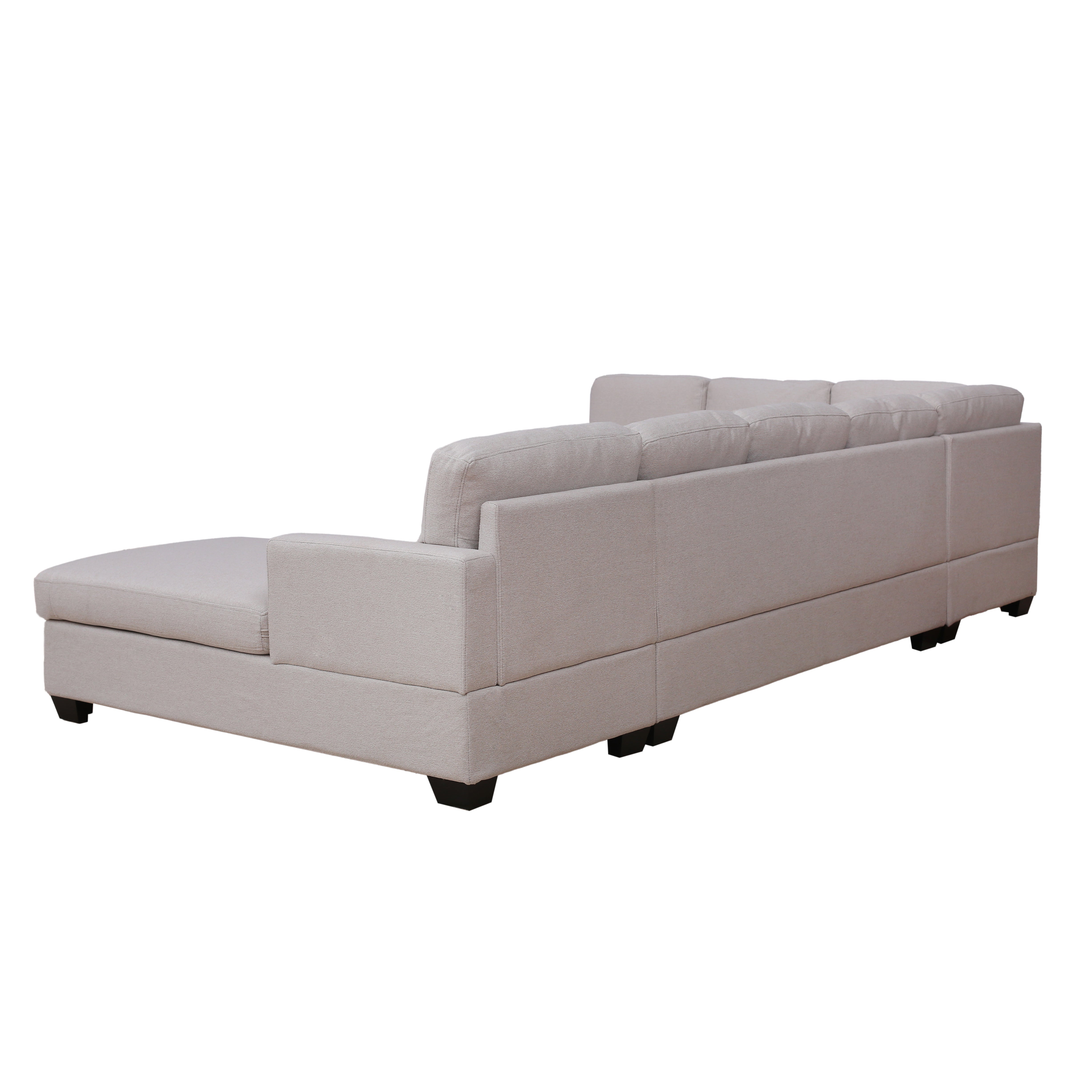 125.6" Polyester Square Arm Modern Large Upholstered U-Shape Sectional Sofa