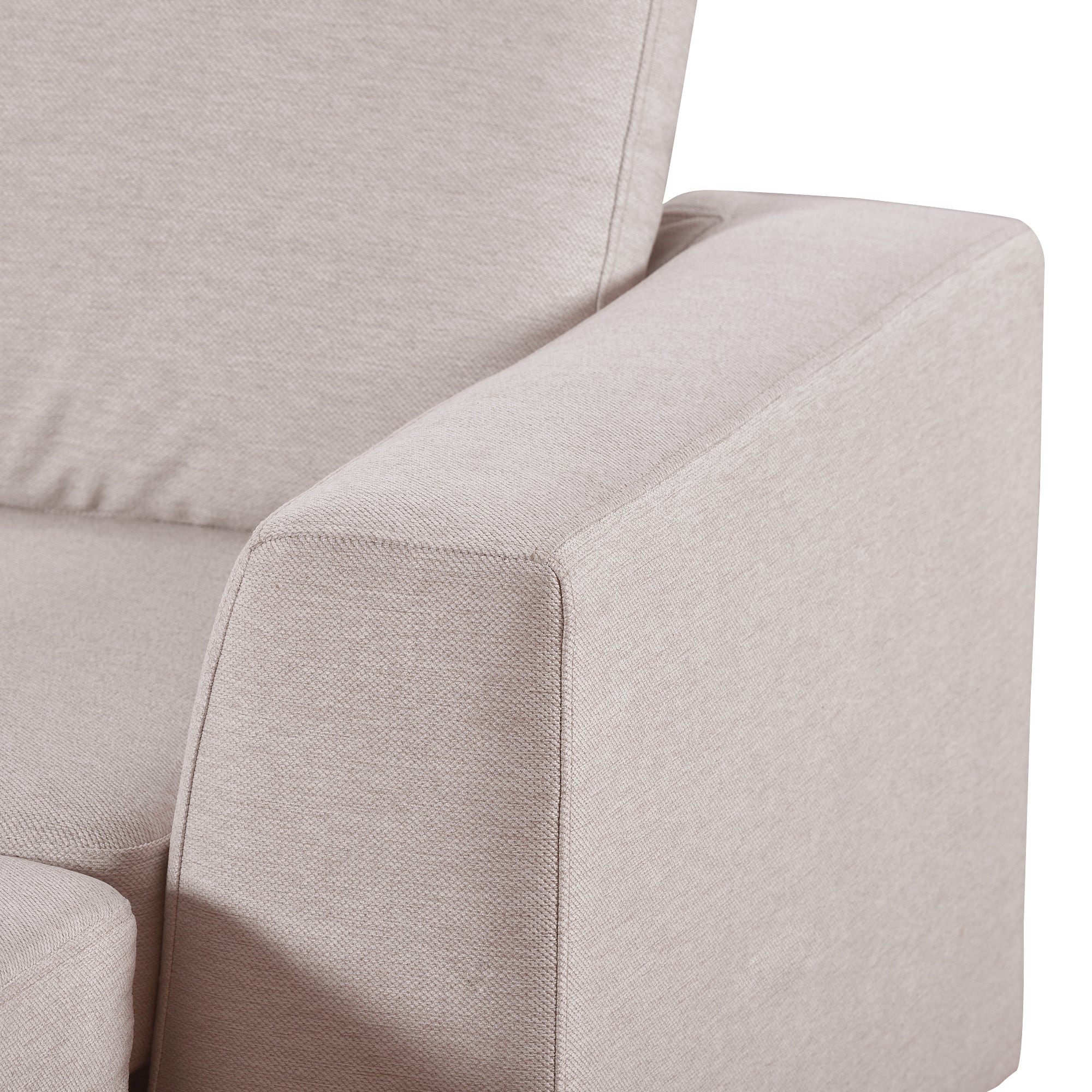 130.7" Polyester Flared Arm Sofa with Removable Ottomans