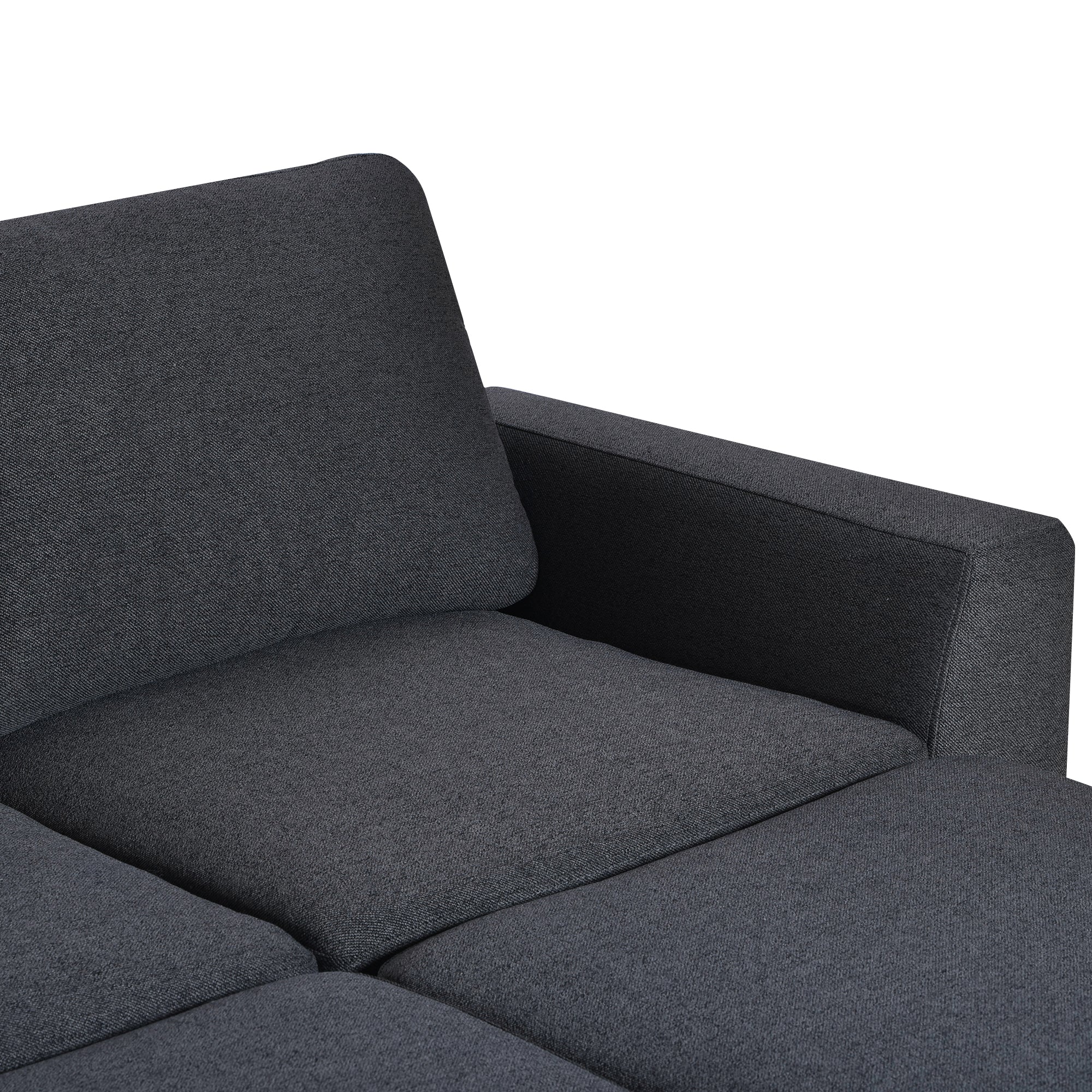 130.7" Polyester Flared Arm Sofa with Removable Ottomans