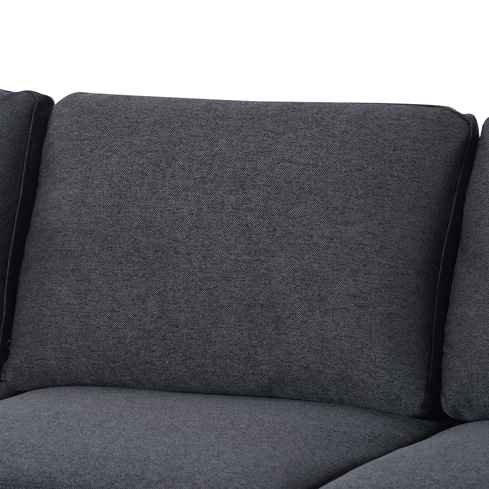 130.7" Polyester Flared Arm Sofa with Removable Ottomans