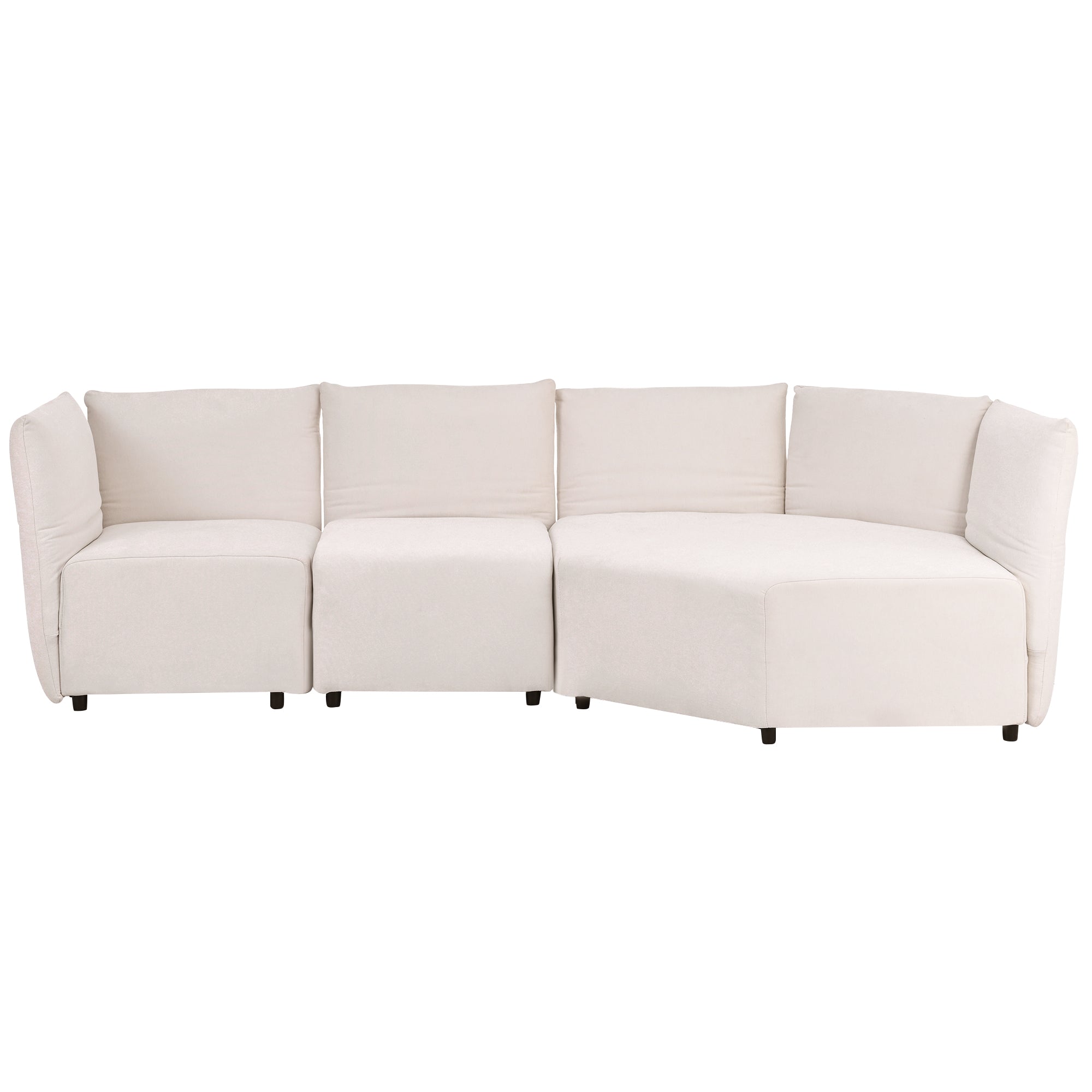 106.3" Polyester Stylish Sofa Set Adjustable Back