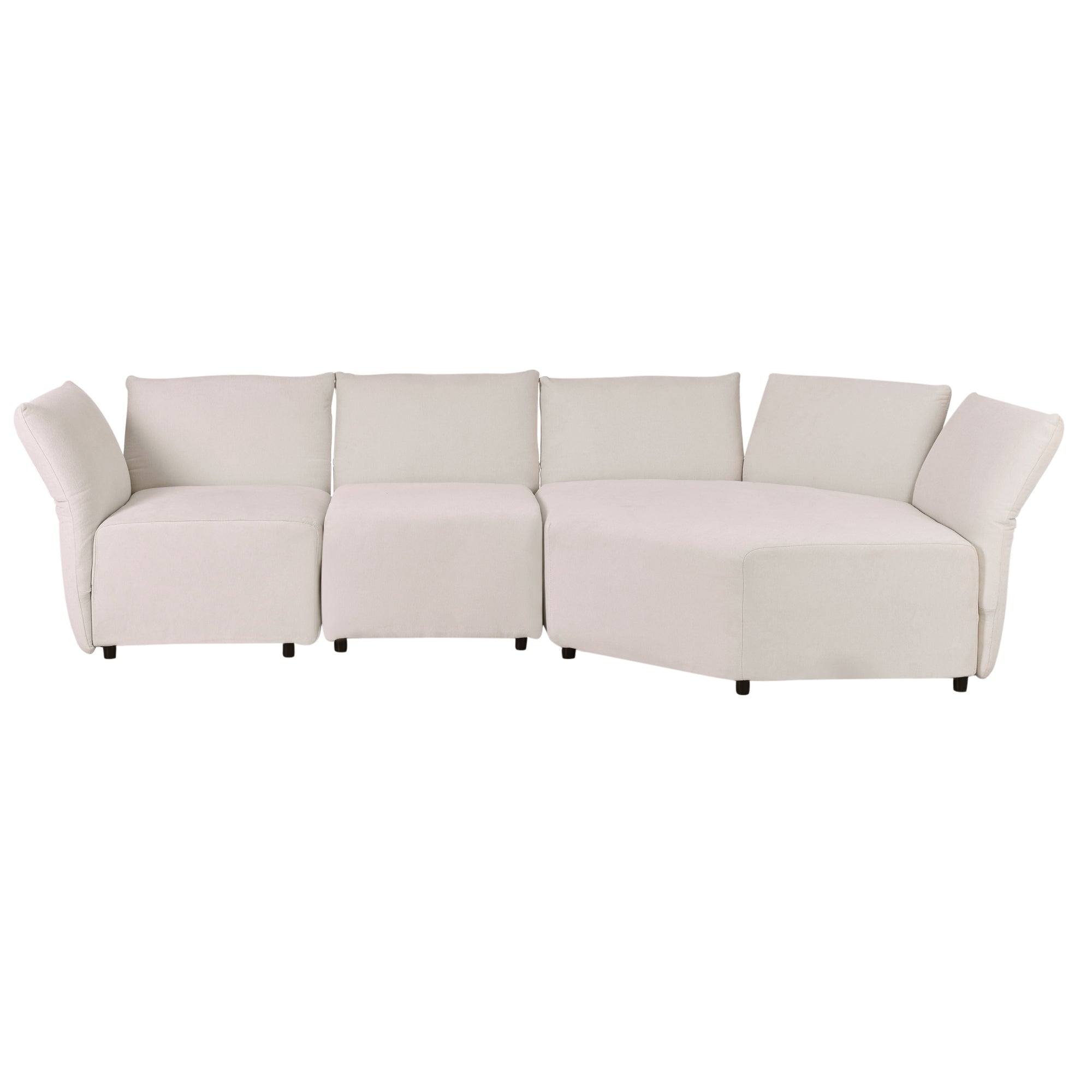 106.3" Polyester Stylish Sofa Set Adjustable Back