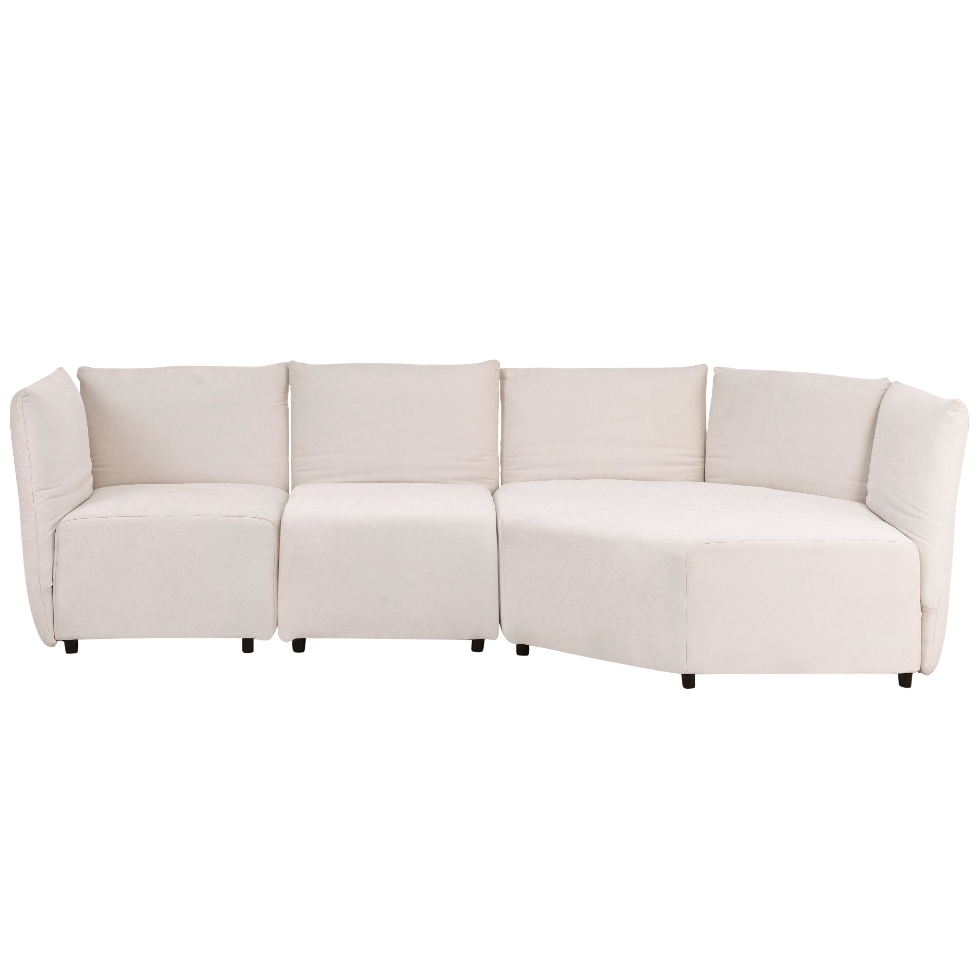 106.3" Polyester Stylish Sofa Set Adjustable Back