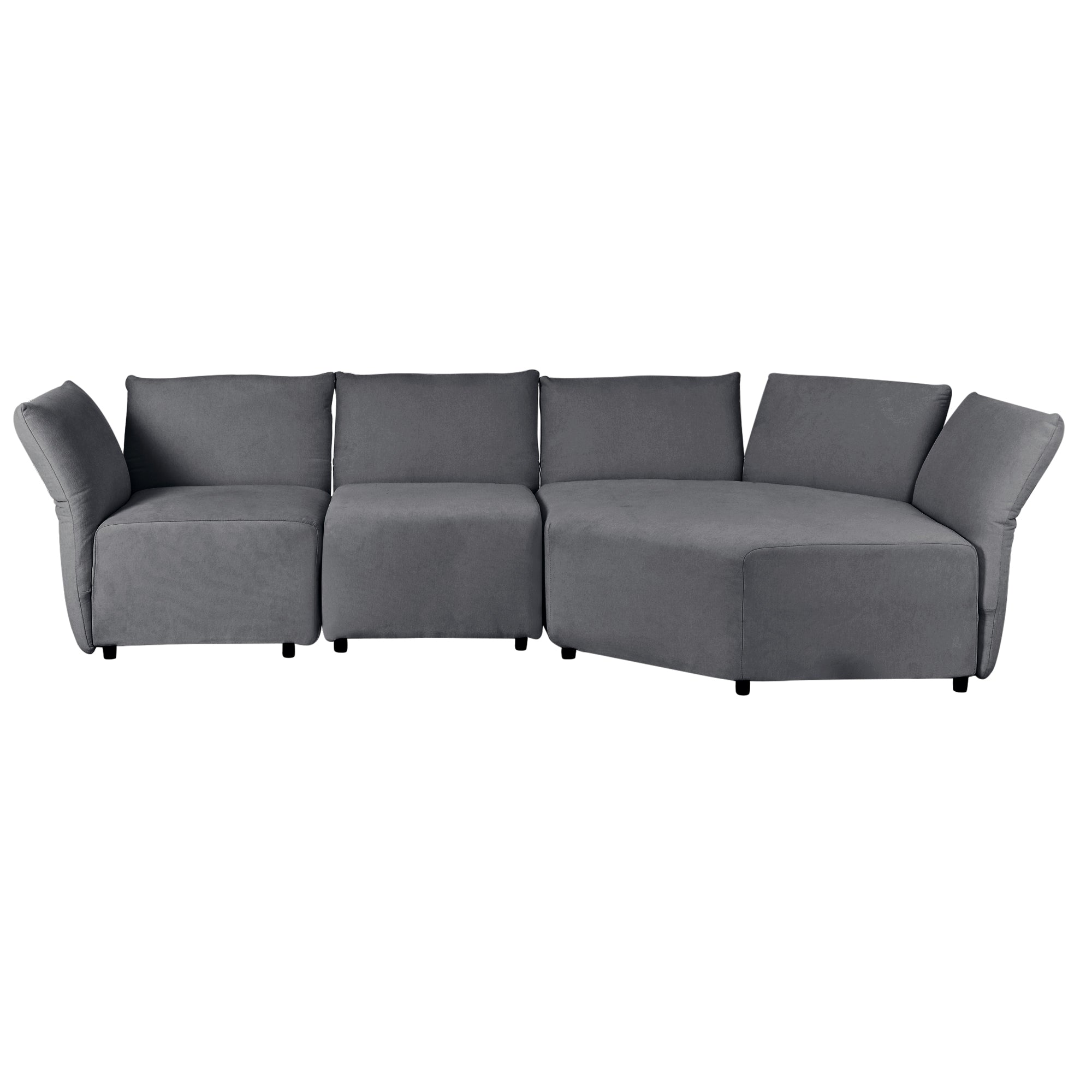 106.3" Polyester Stylish Sofa Set Adjustable Back