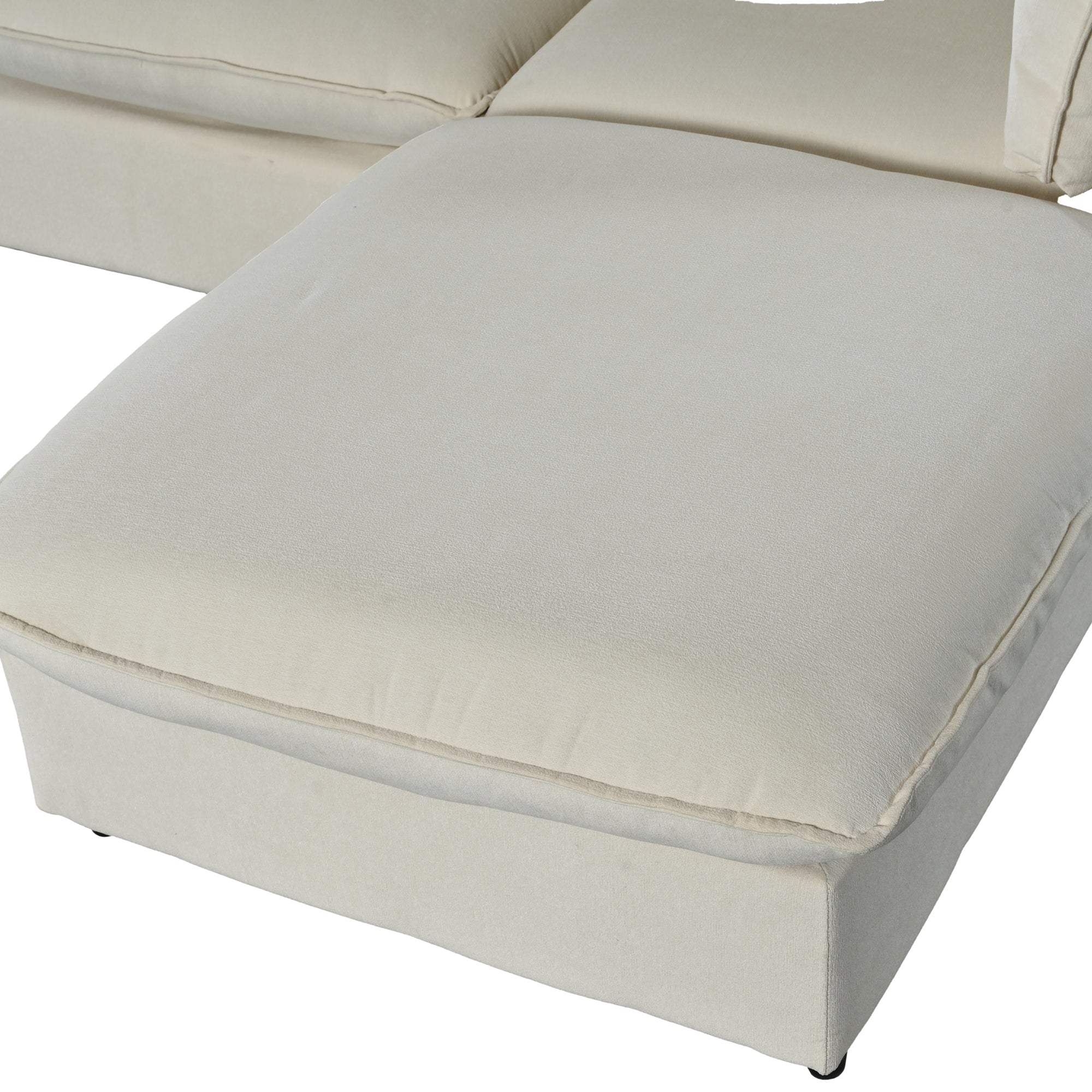 136.6" Polyester Flared Arm Sofa Chaise with Removable Cushions