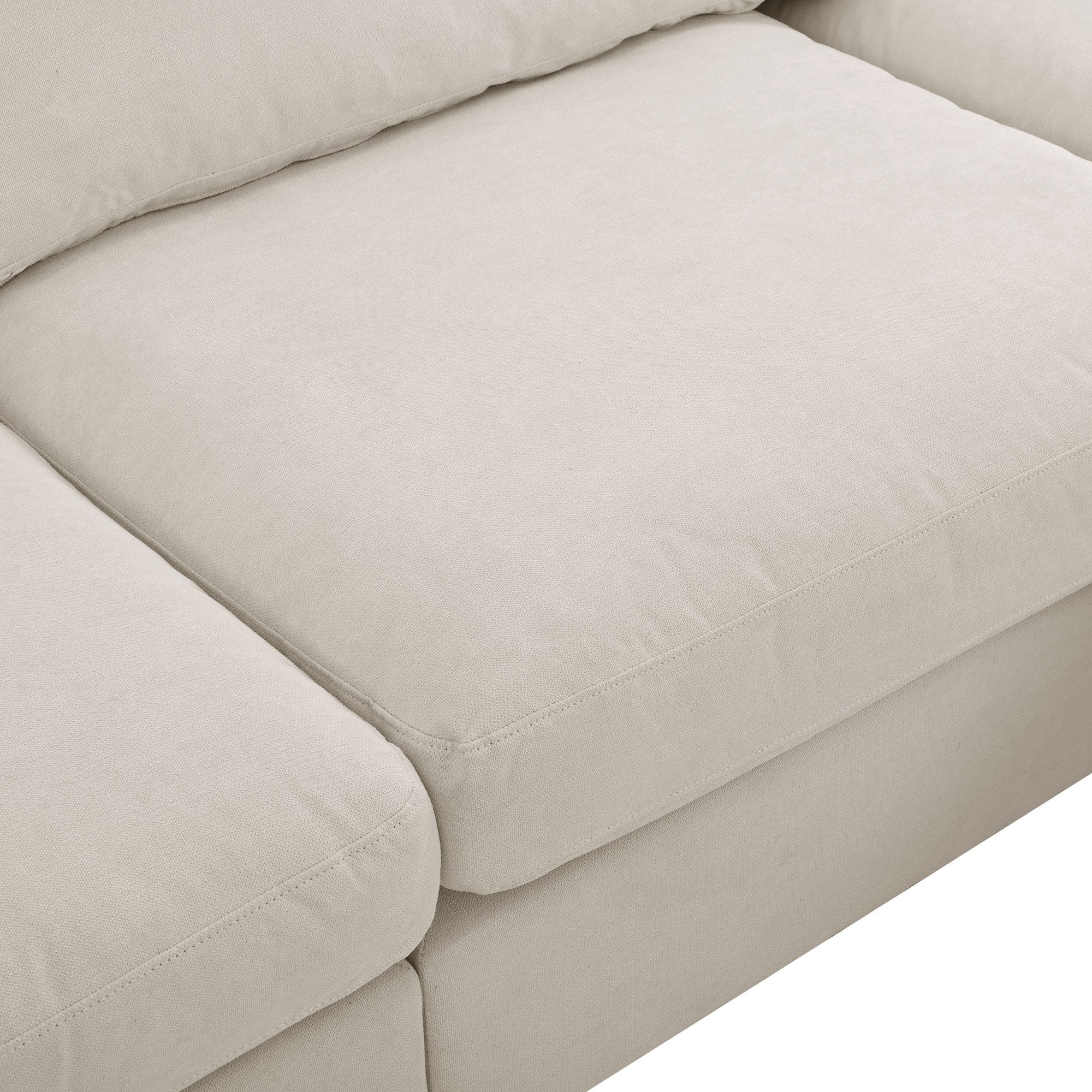 113" Polyester Pillow top Arm Convertible Sectional Sofa