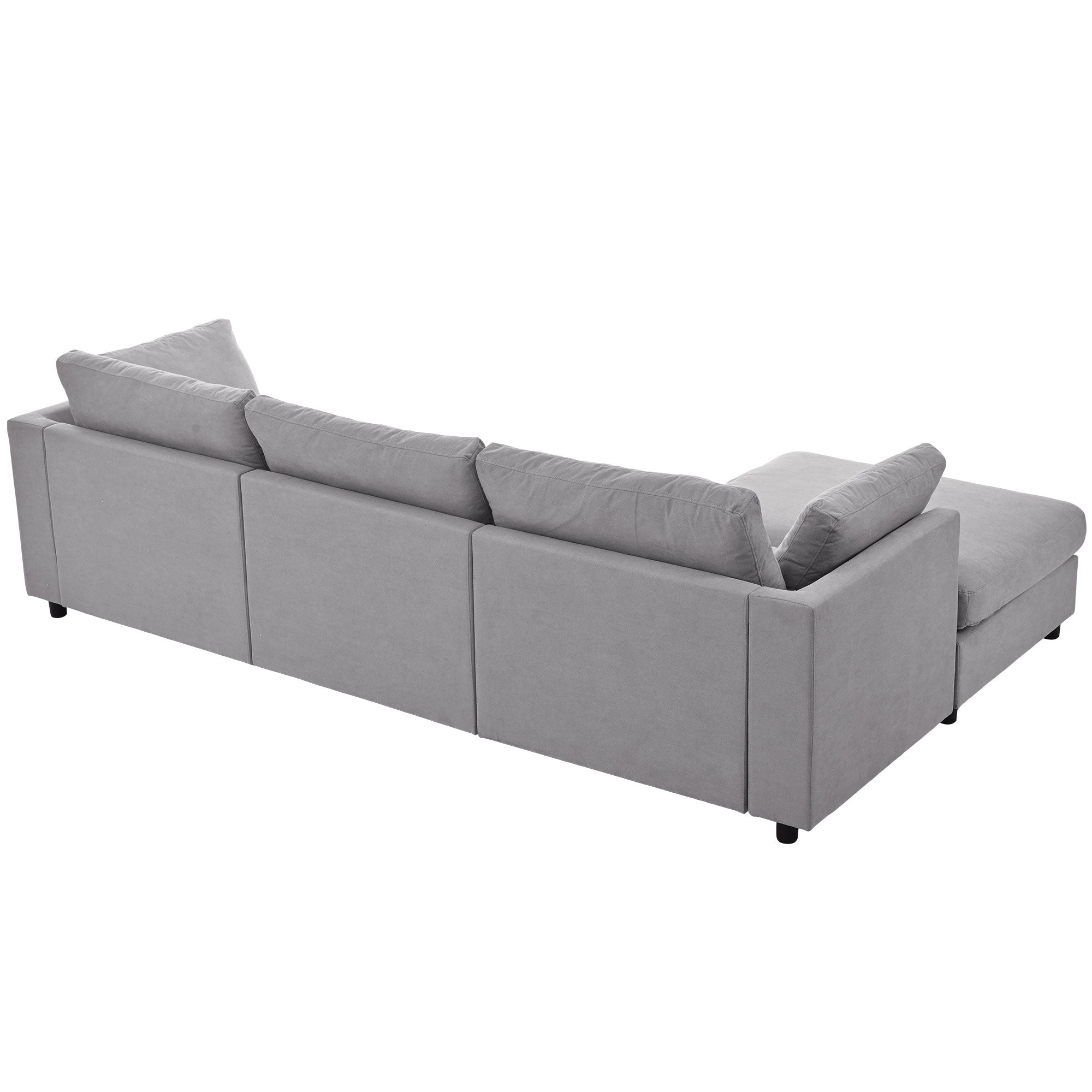 113" Polyester Pillow top Arm Convertible Sectional Sofa