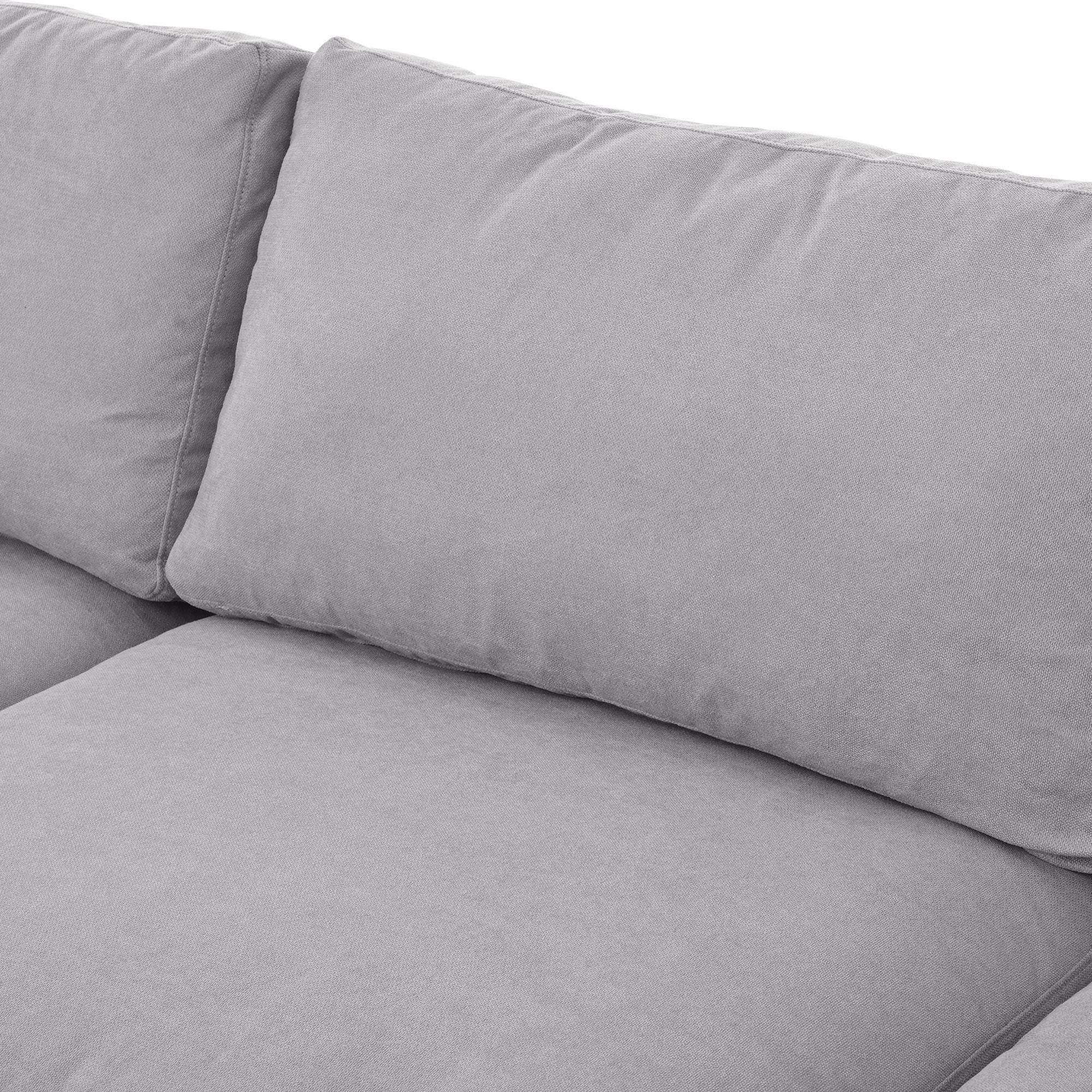 113" Polyester Pillow top Arm Convertible Sectional Sofa