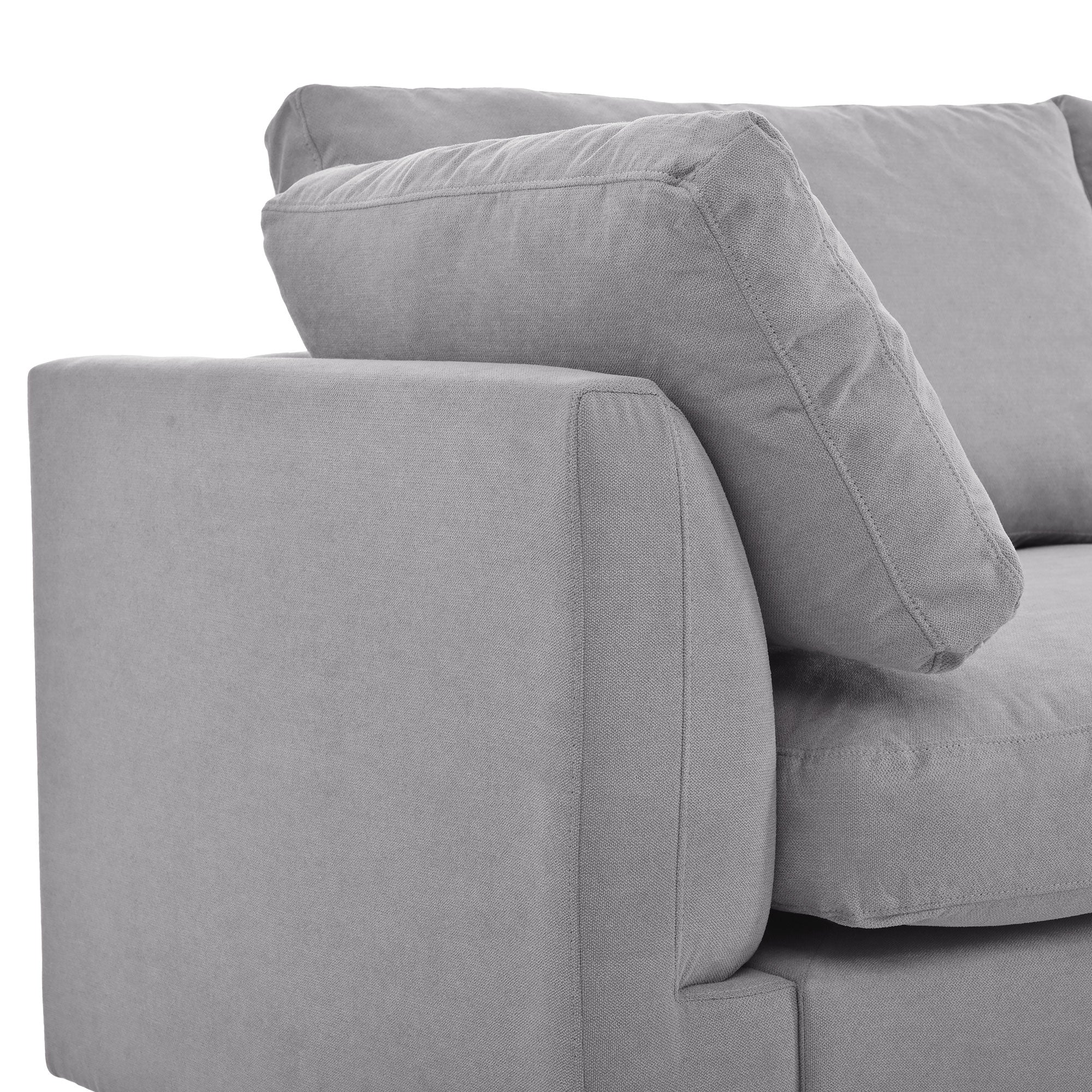 113" Polyester Pillow top Arm Convertible Sectional Sofa