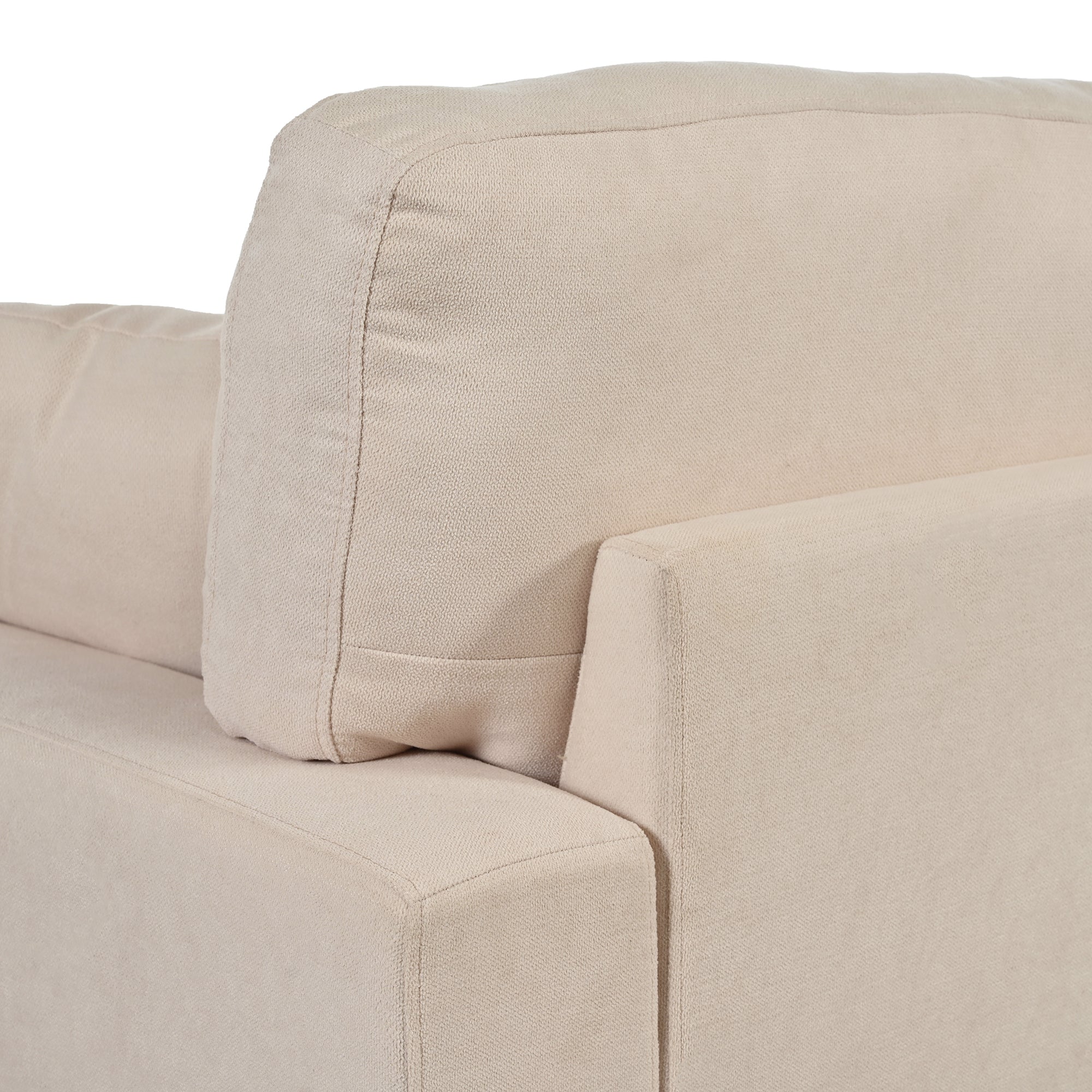 111.4" Polyester Square Arm Sofa and Pillows