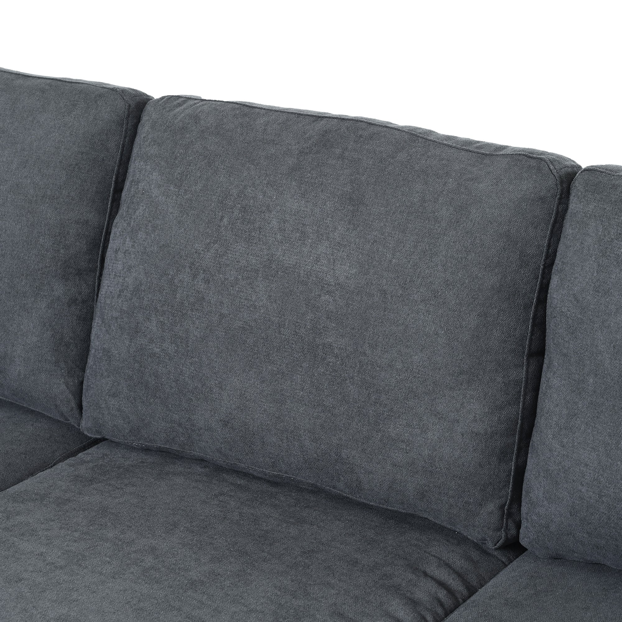 111.4" Polyester Square Arm Sofa and Pillows