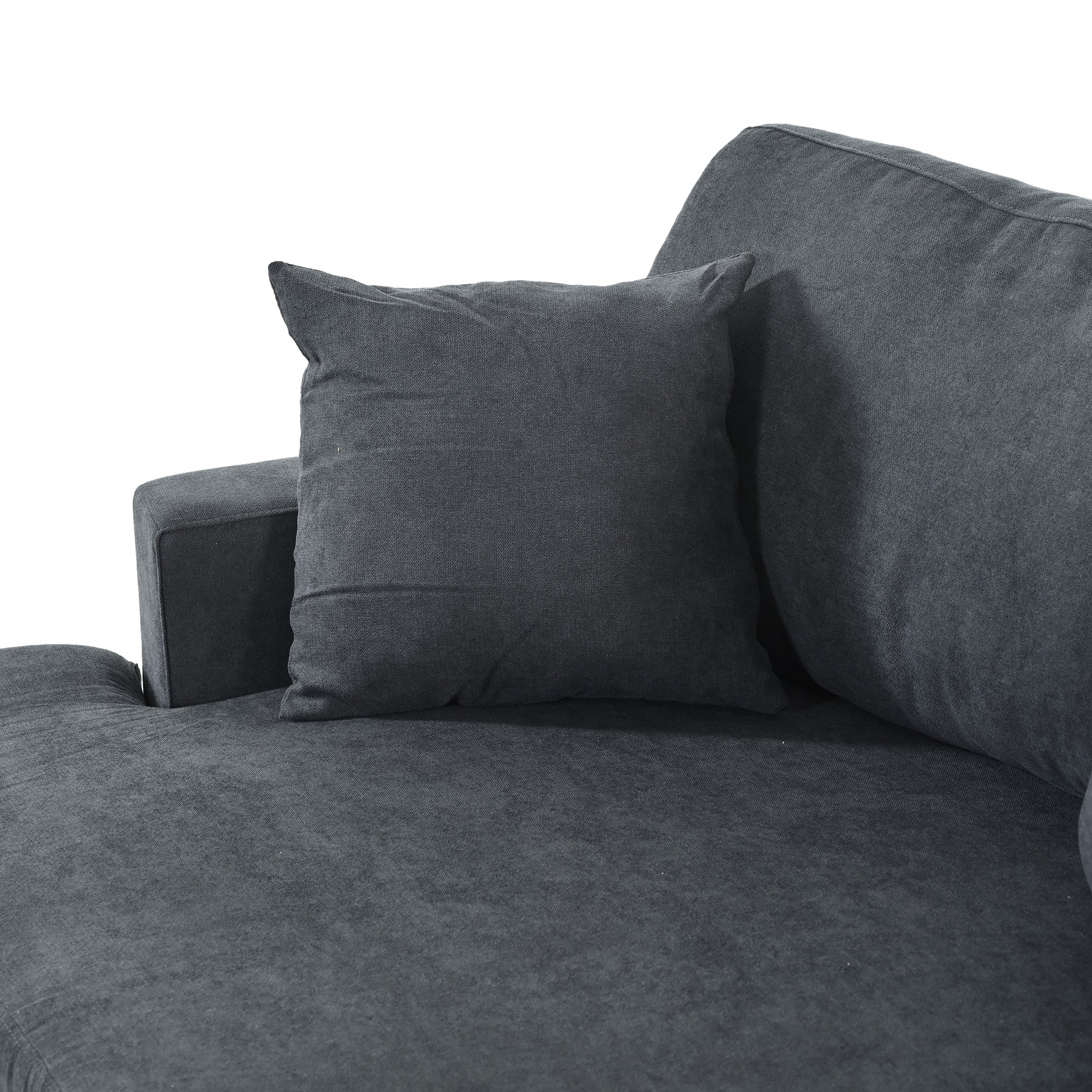 111.4" Polyester Square Arm Sofa and Pillows