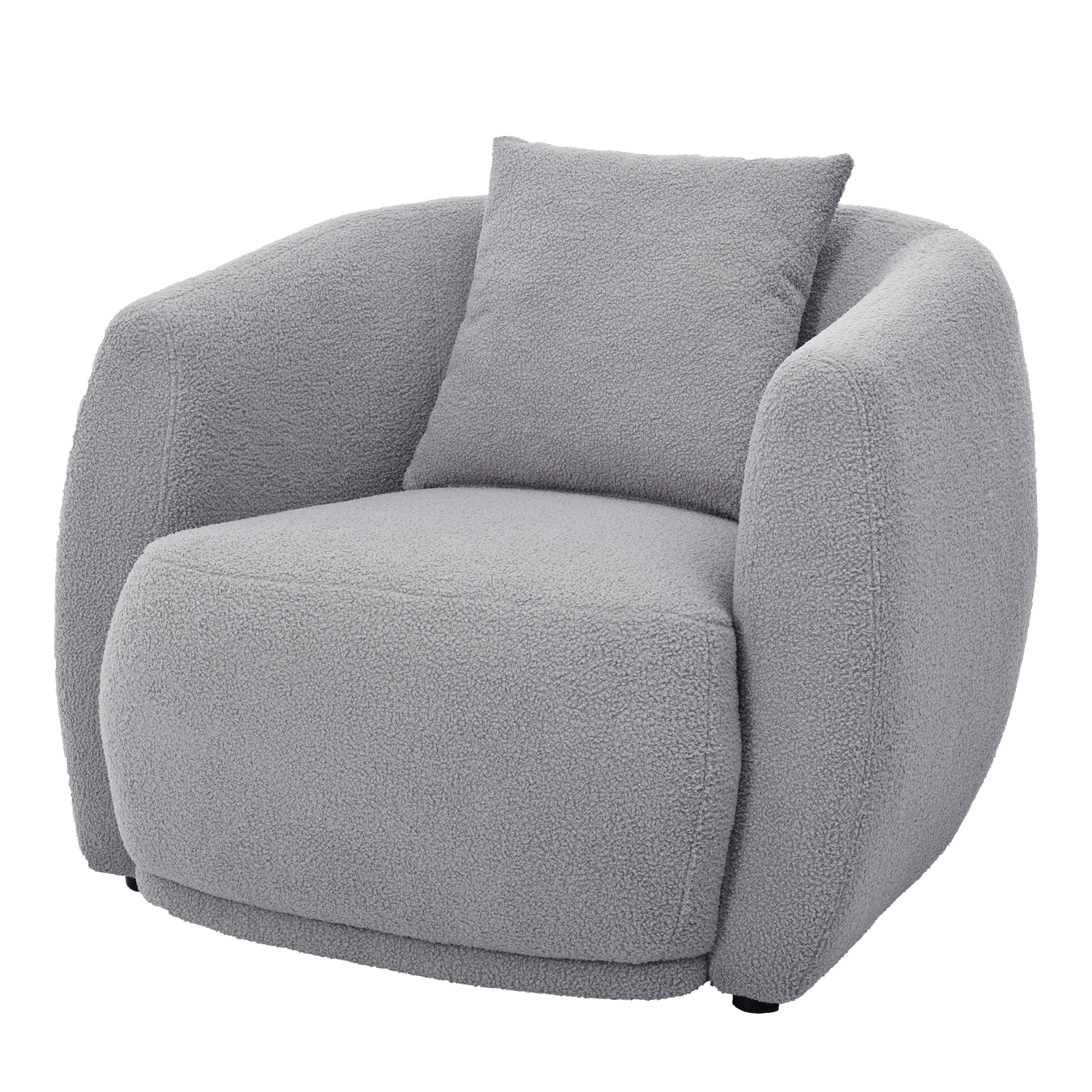32.6" Polyester Modern Arm Chair and Pillow