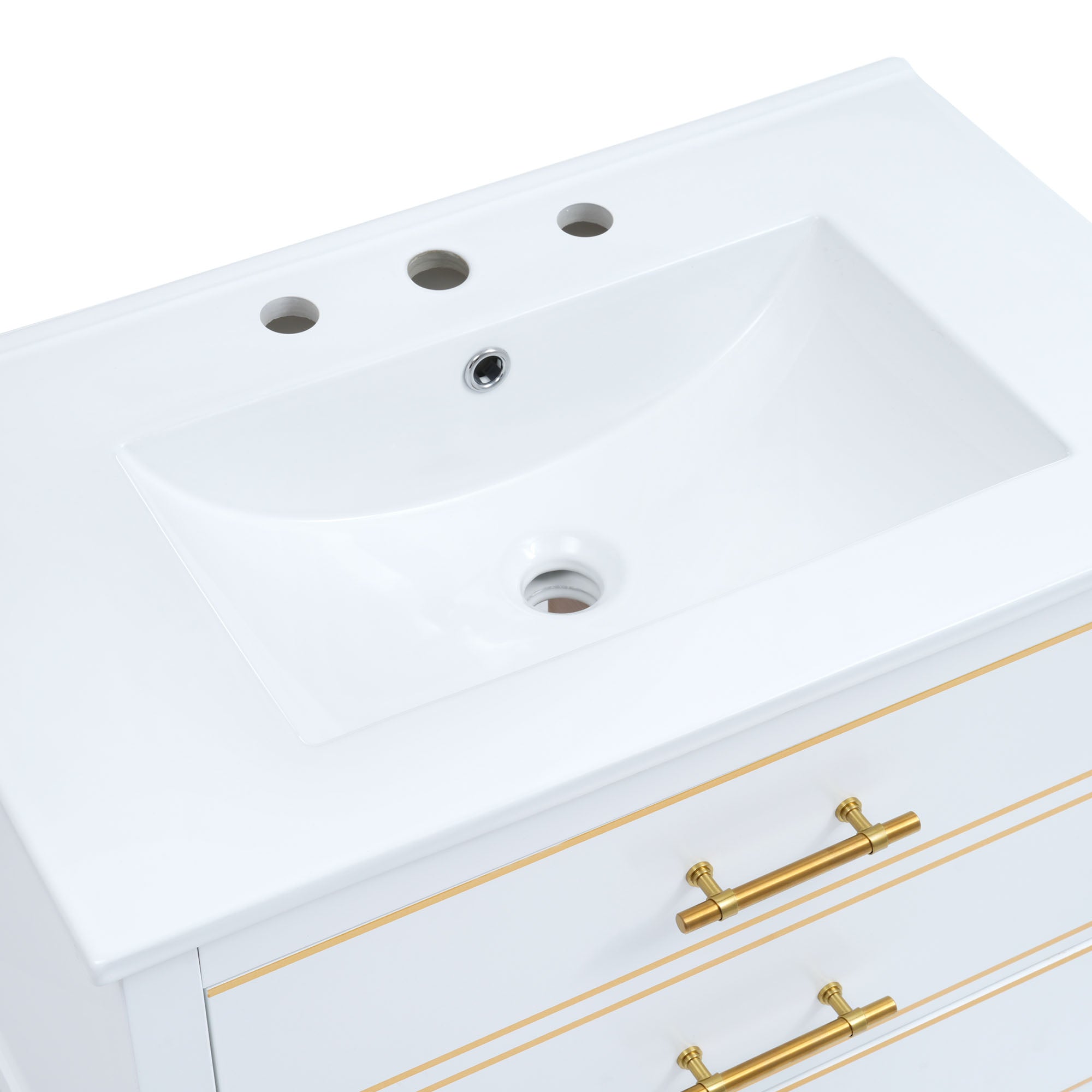 30 inch Freestanding Bathroom Vanity Set with Integrated Ceramic Sink
