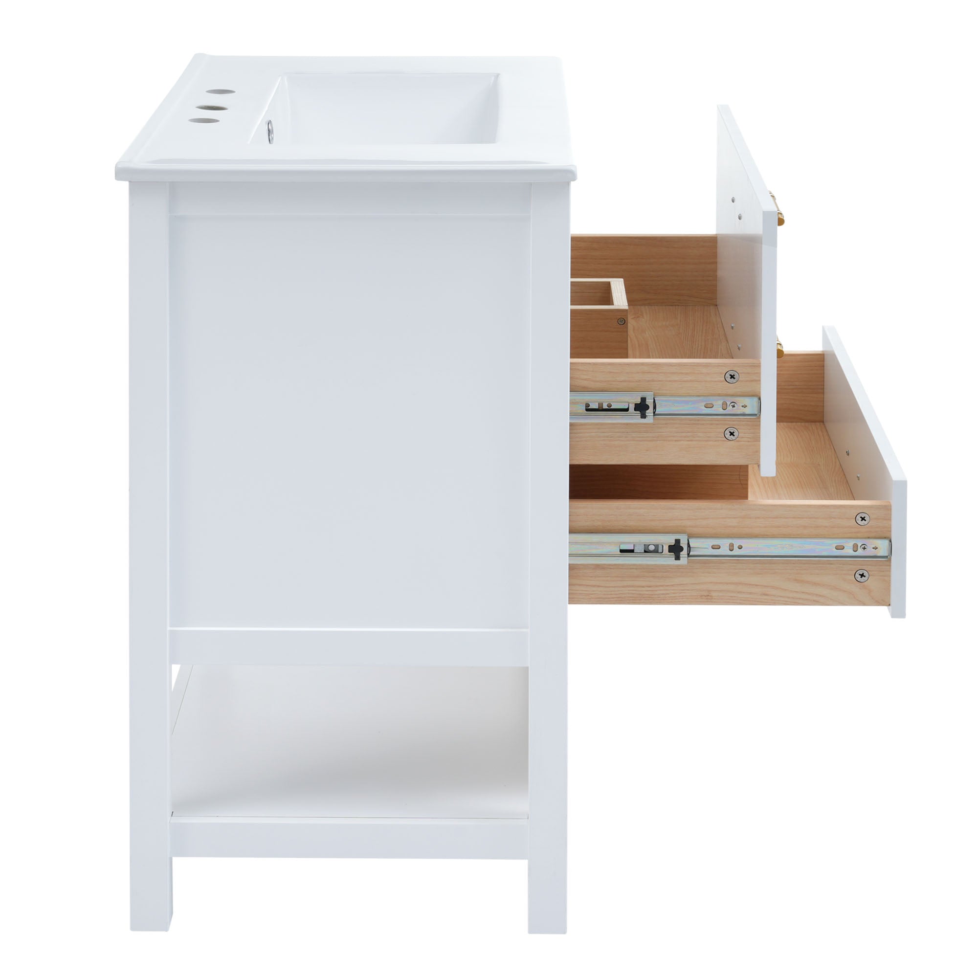 30 inch Freestanding Bathroom Vanity Set with Integrated Ceramic Sink