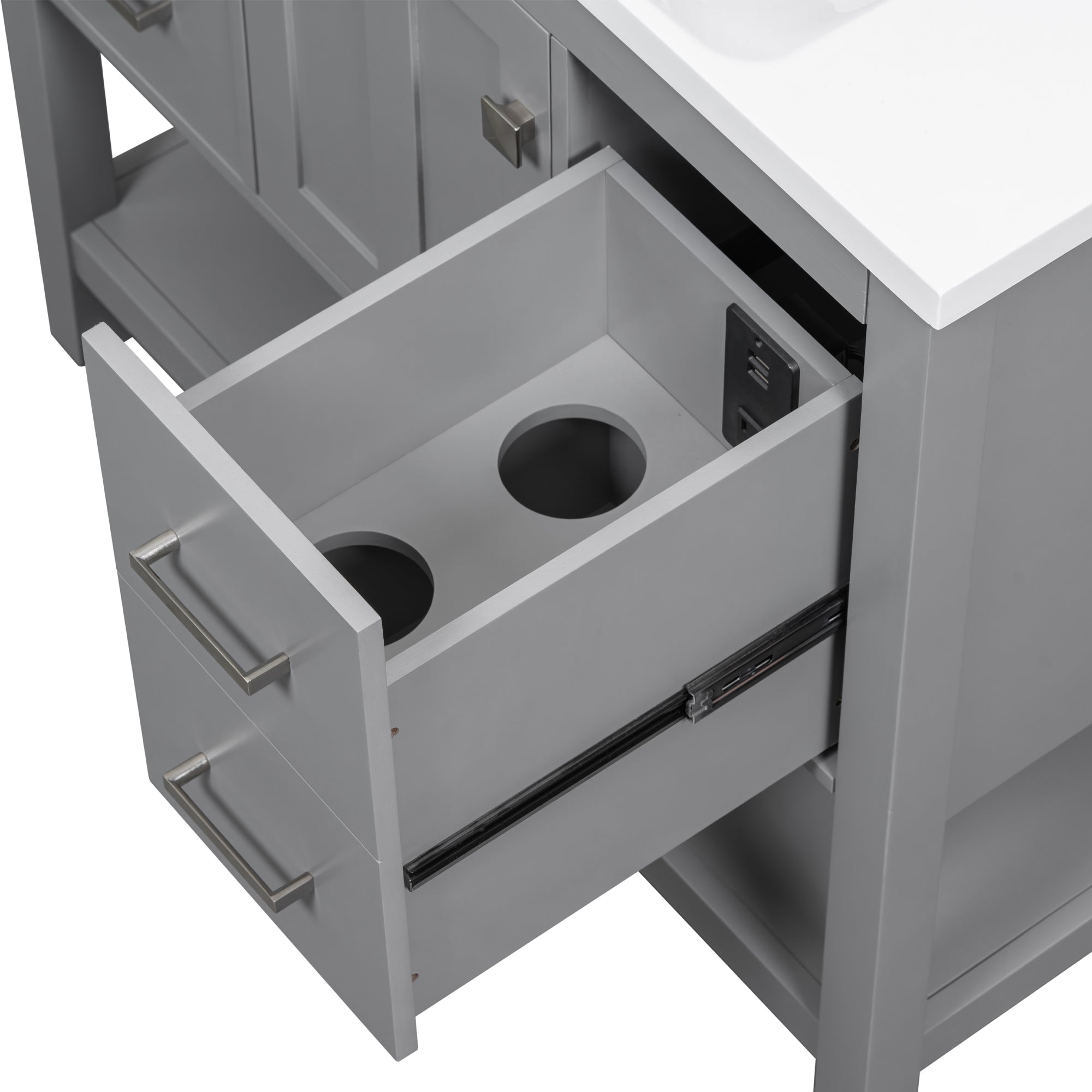 36 Inches Freestanding Bathroom Vanity with Resin Basin and Drawers