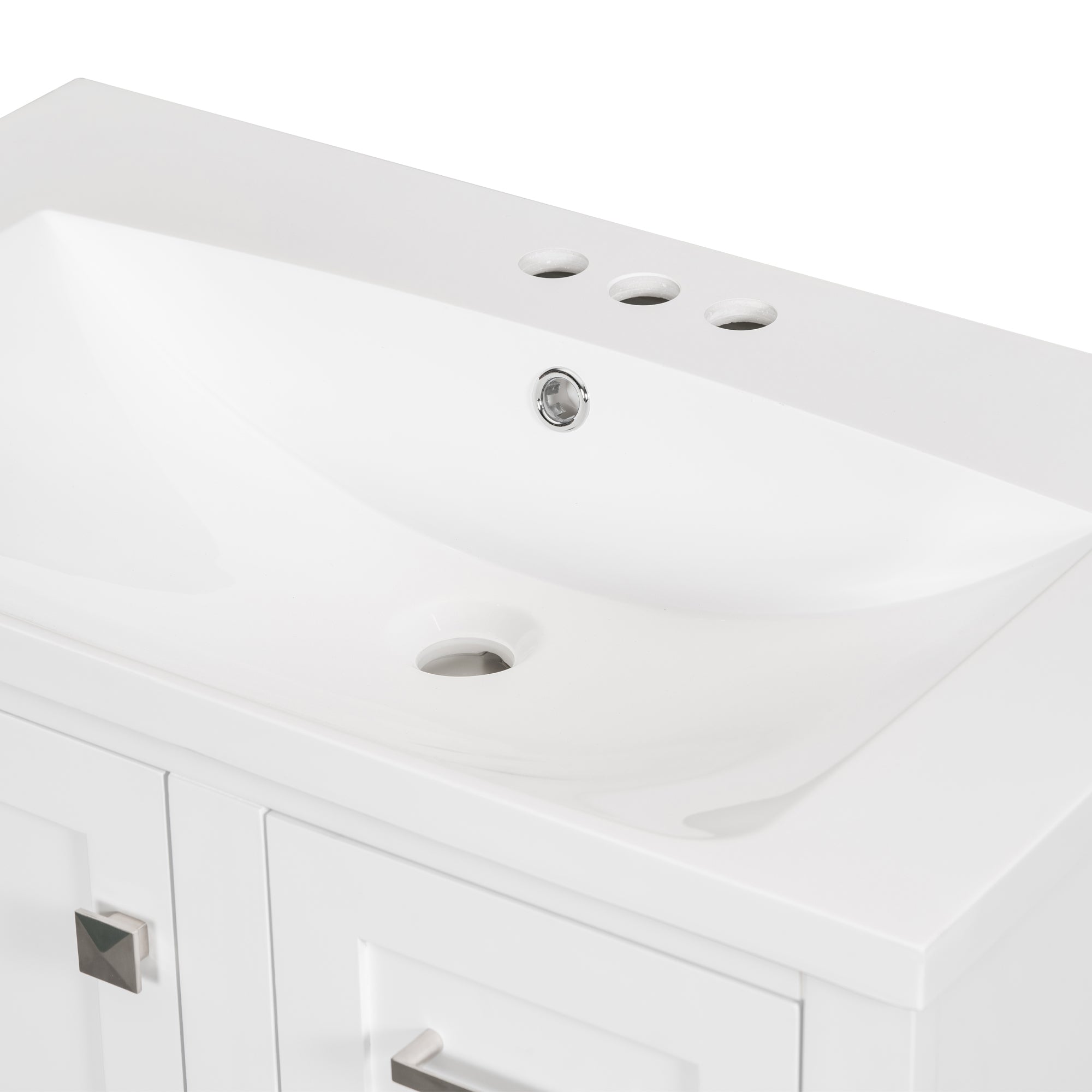 30 Inch Freestanding Bathroom Vanity Set with Integrated Resin Sink