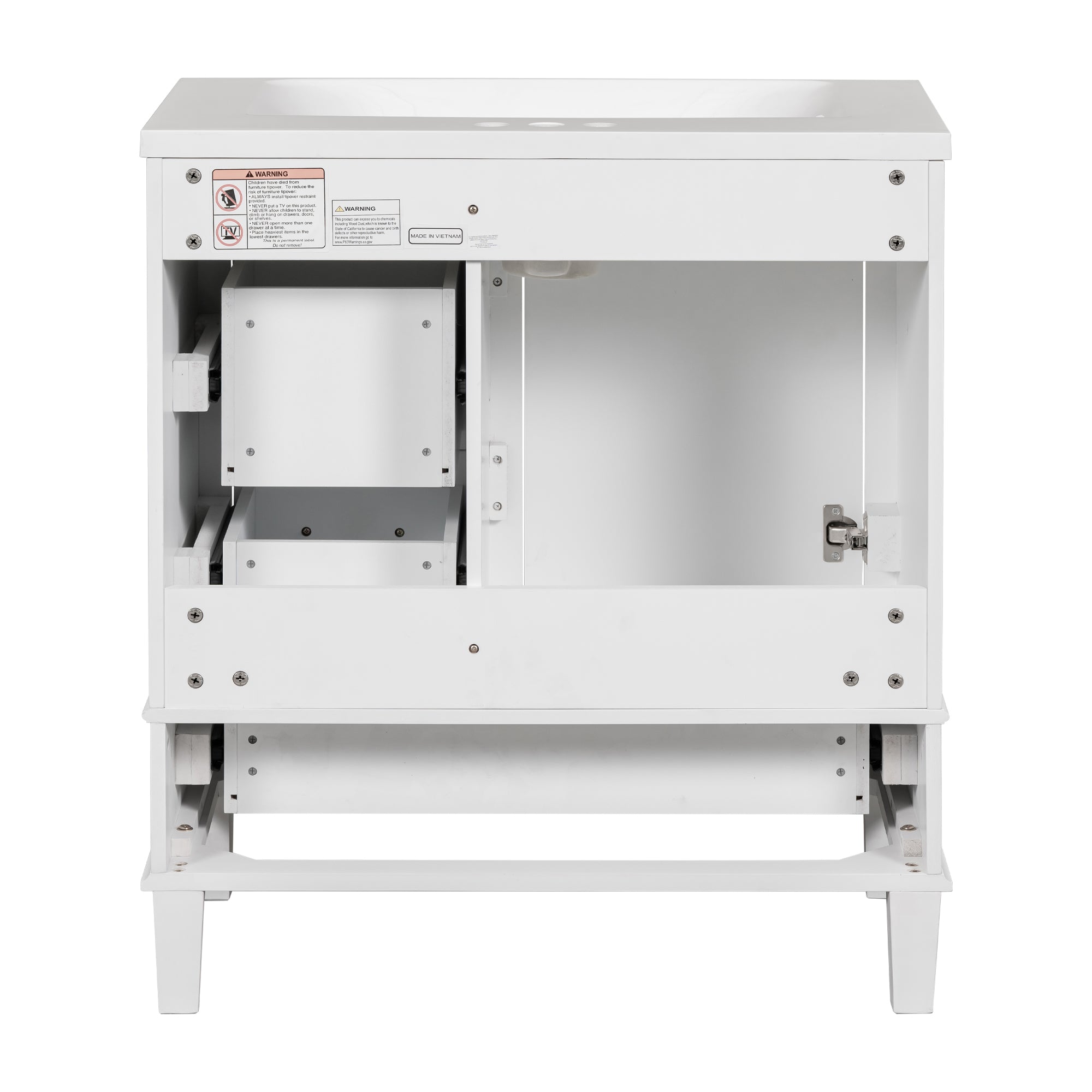 30 Inch Freestanding Bathroom Vanity Set with Integrated Resin Sink